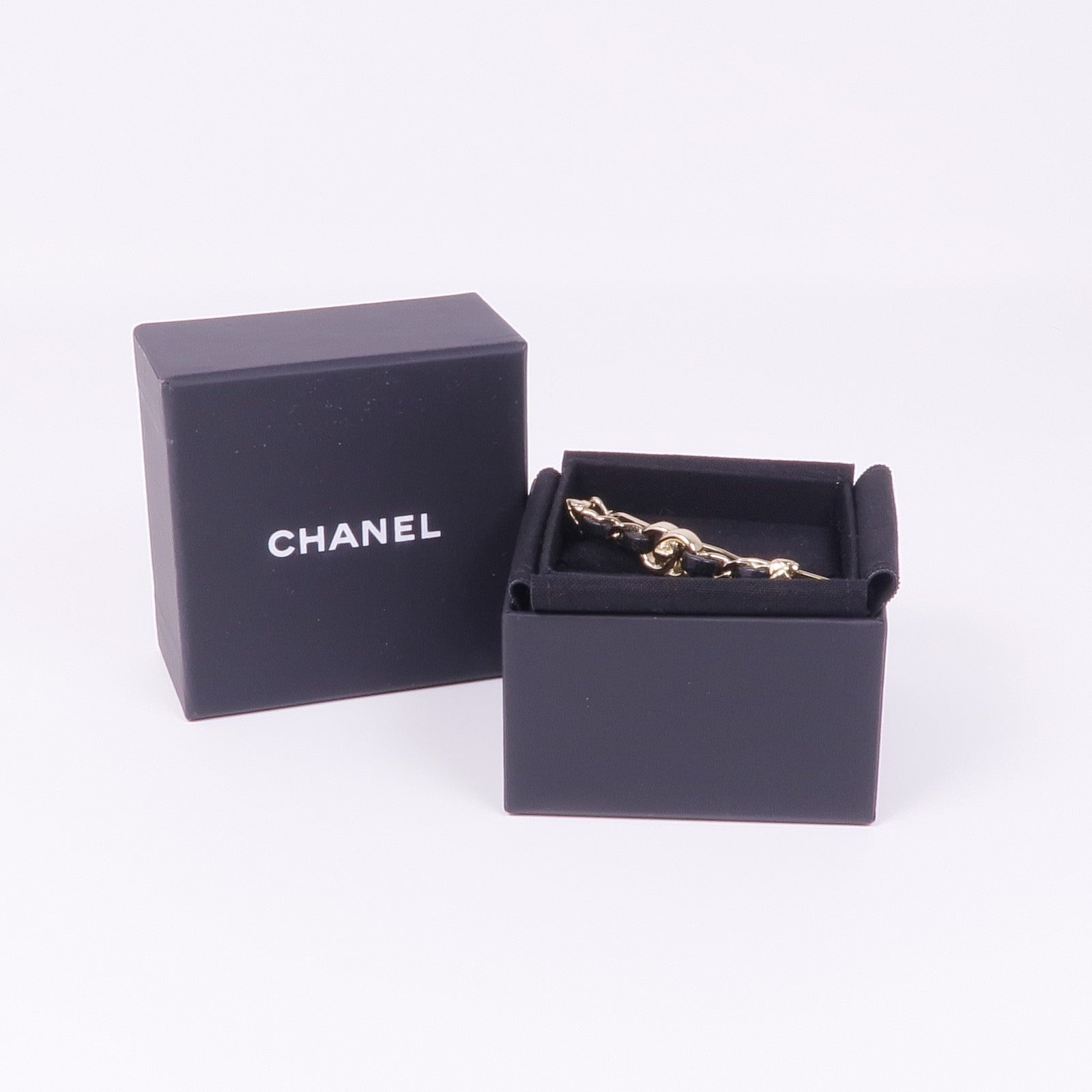 CHANEL 金屬/皮革Hair Clip髮夾