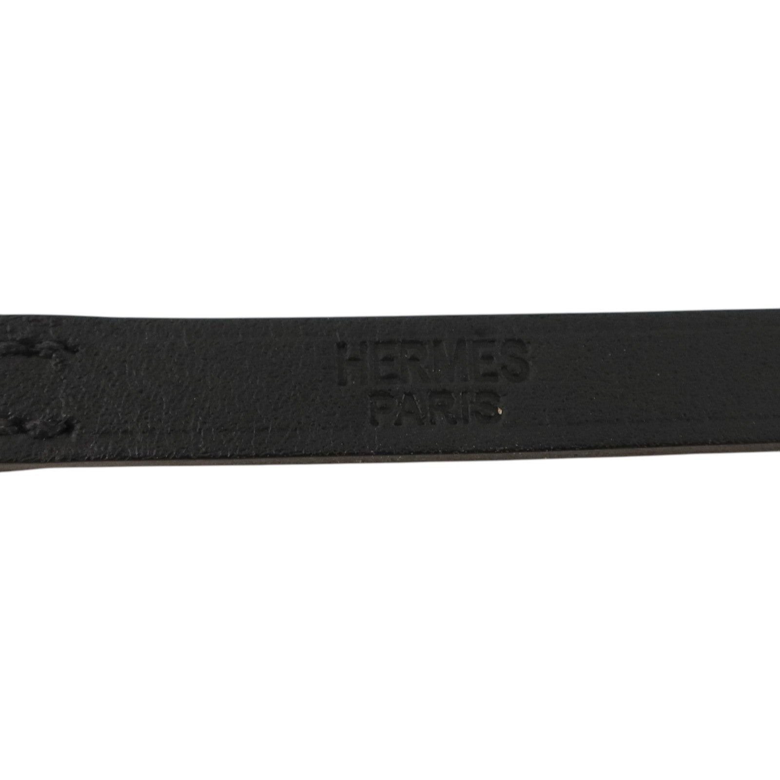 HERMES Tadelakt皮革Behapi Triple Tour銀扣手鏈Noir