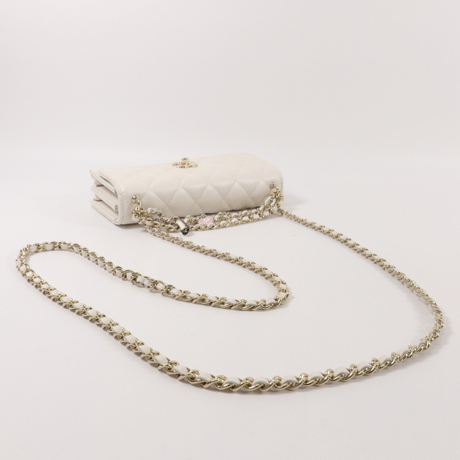 CHANEL 羊皮皮革Chain Shoulder鏈帶手挽肩背兩用袋