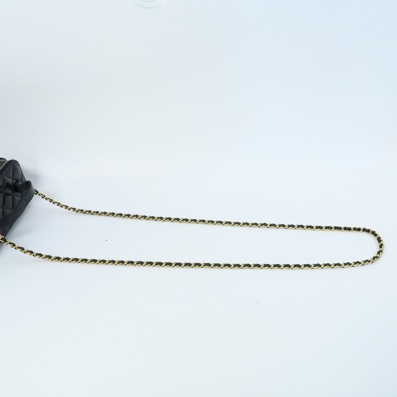 CHANEL **【激減優惠】菱格羊皮皮革Chain Shoulder金扣鏈帶肩背袋黑色