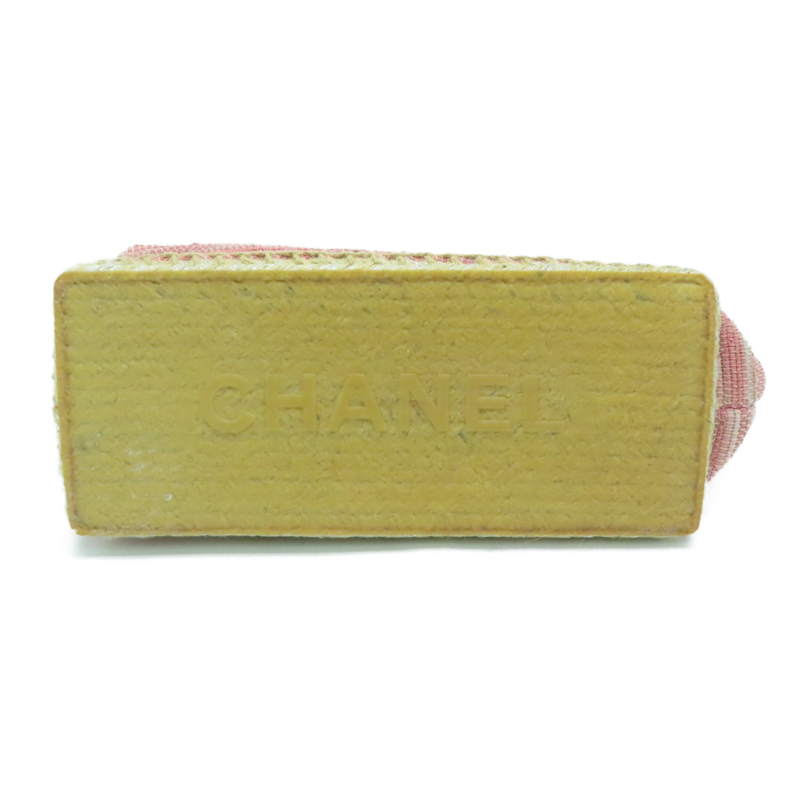 CHANEL 菱格花呢Saint Tropez Beach Bag銀扣肩背袋粉紅色