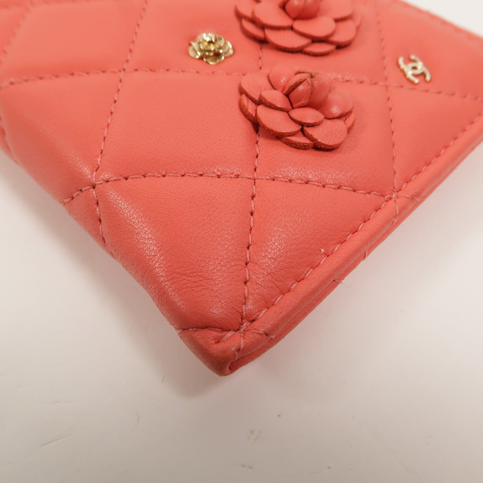 CHANEL 羊皮皮革Camellia Clutch長錢包