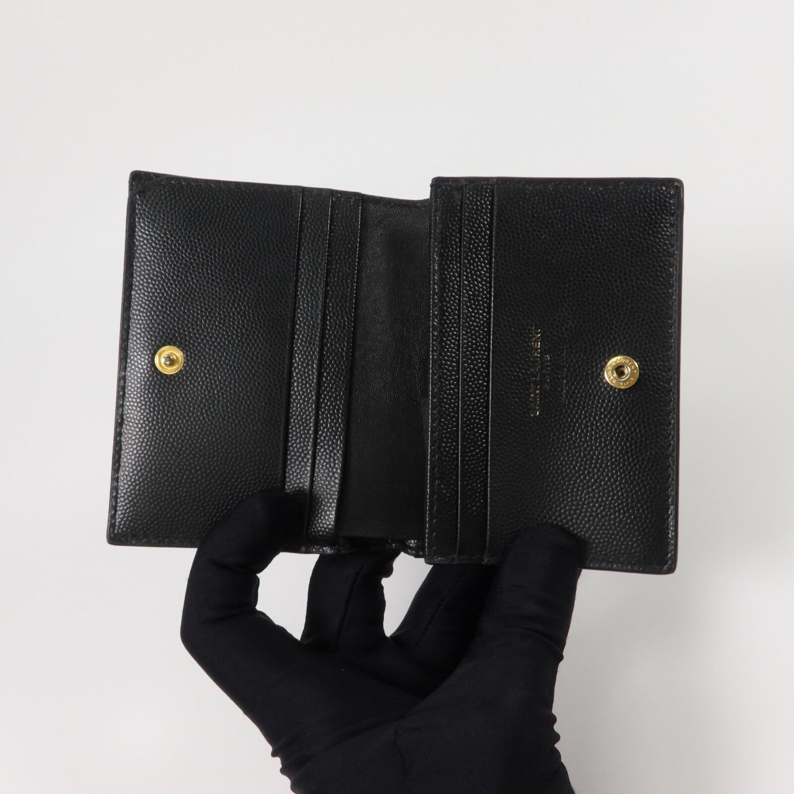 SAINT LAURENT 牛皮皮革Compact Zippered Wallet錢包