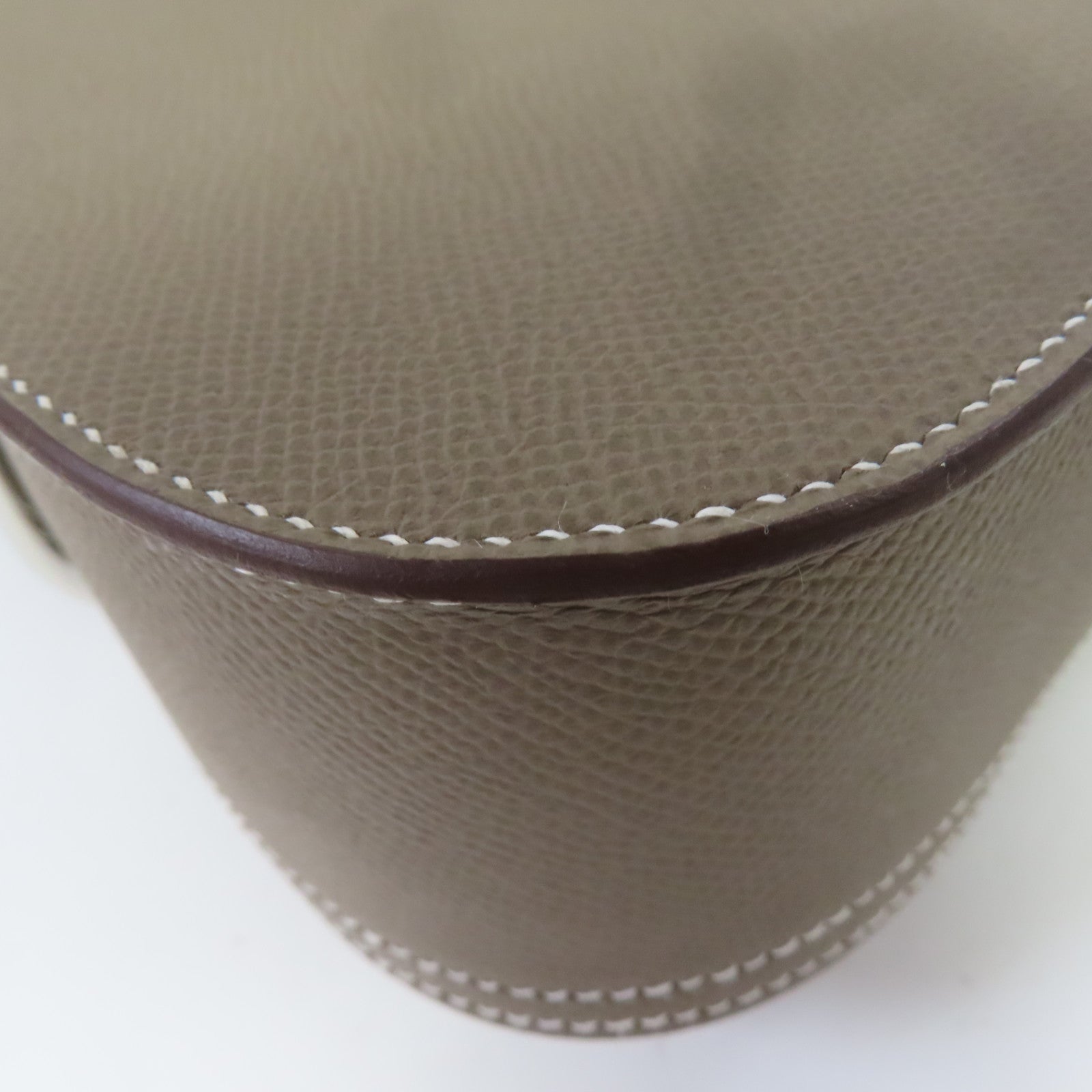 HERMES Epsom皮革Della Cavalleria Elan Shoulder Bag銀扣肩背袋大象灰色
