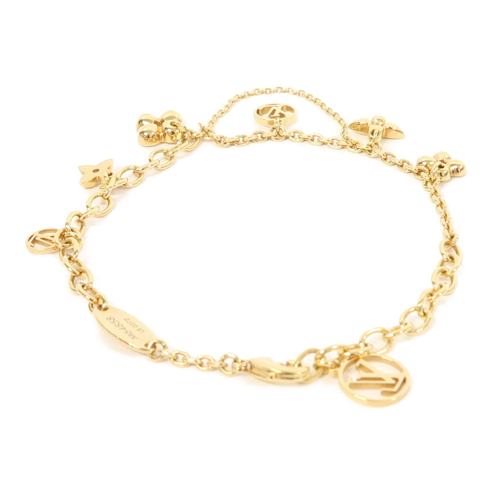 LOUIS VUITTON 金屬Blooming Supple Bracelet手鏈金色