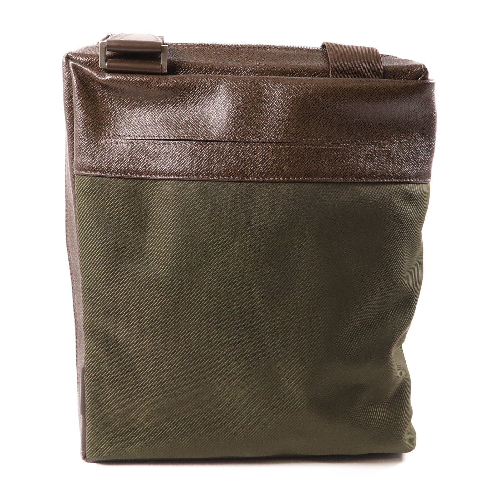 LOUIS VUITTON Taiga/帆布Beluga銀扣肩背袋棕色/綠色