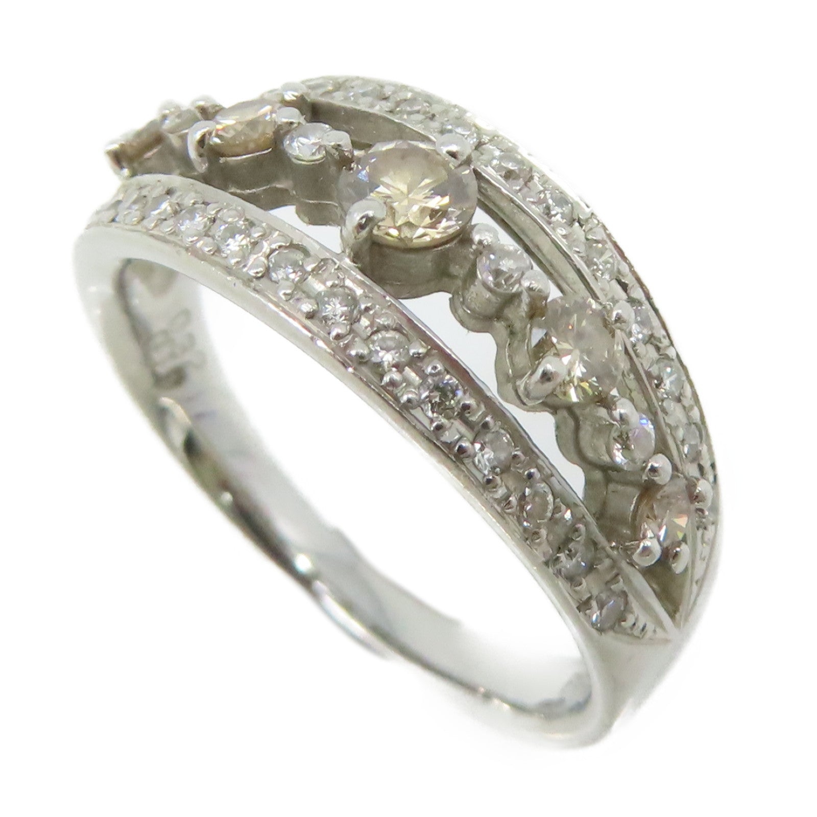 JEWELRY 【激減優惠】PT900鉑金/0.32ct/0.19鑽石Diamond Ring戒指US#5.5