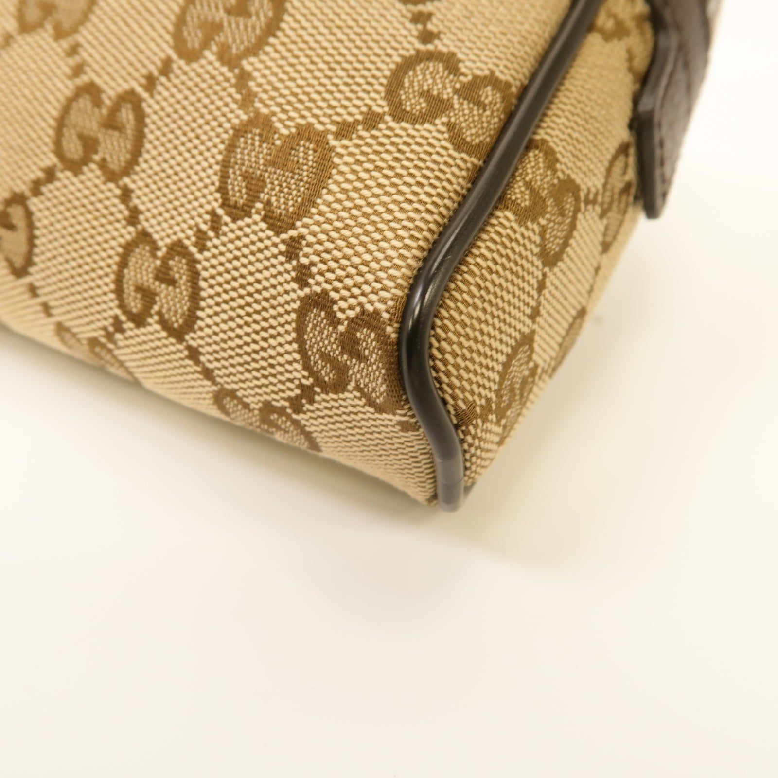 GUCCI 帆布Waist Bag銀扣腰包棕色