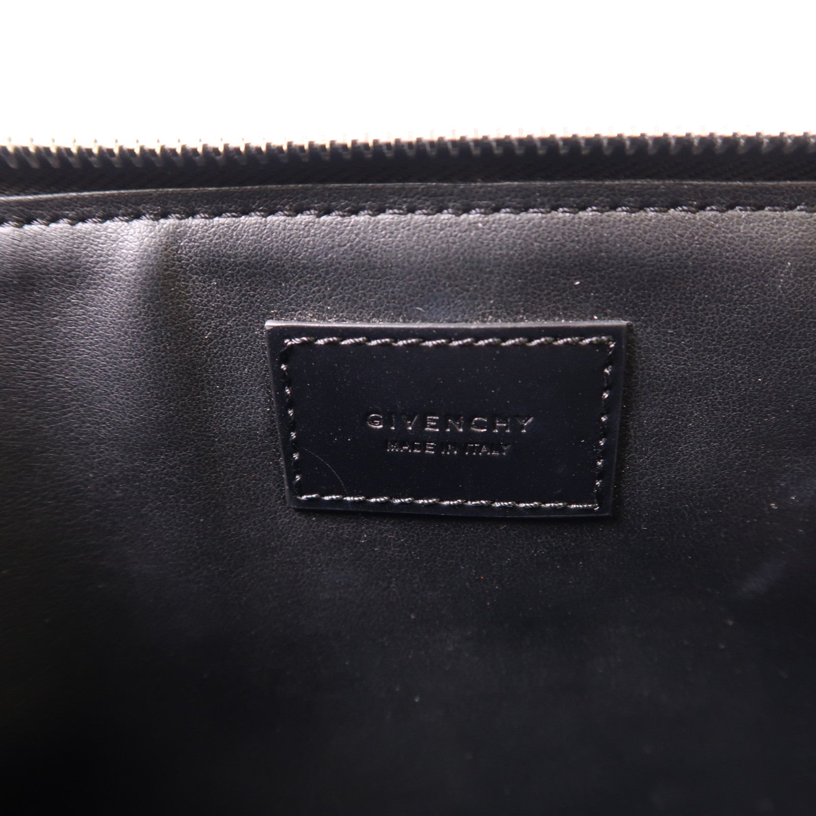 GIVENCHY SHW Hand Bag Clutch Bag Calfskin Leather Black