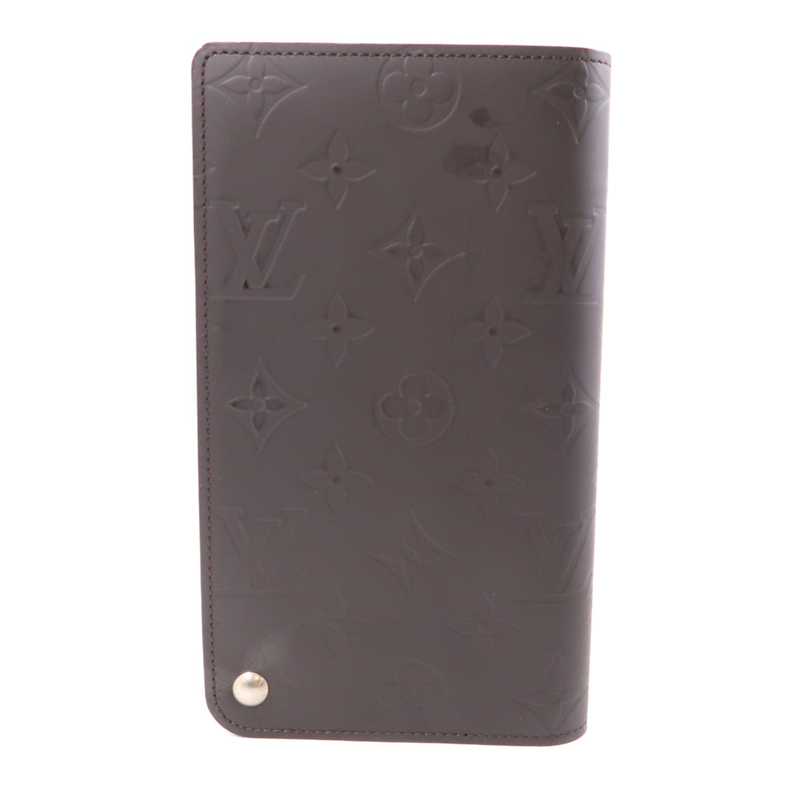 LOUIS VUITTON Monogram Glace Hoist Long Wallet銀扣長錢包棕色