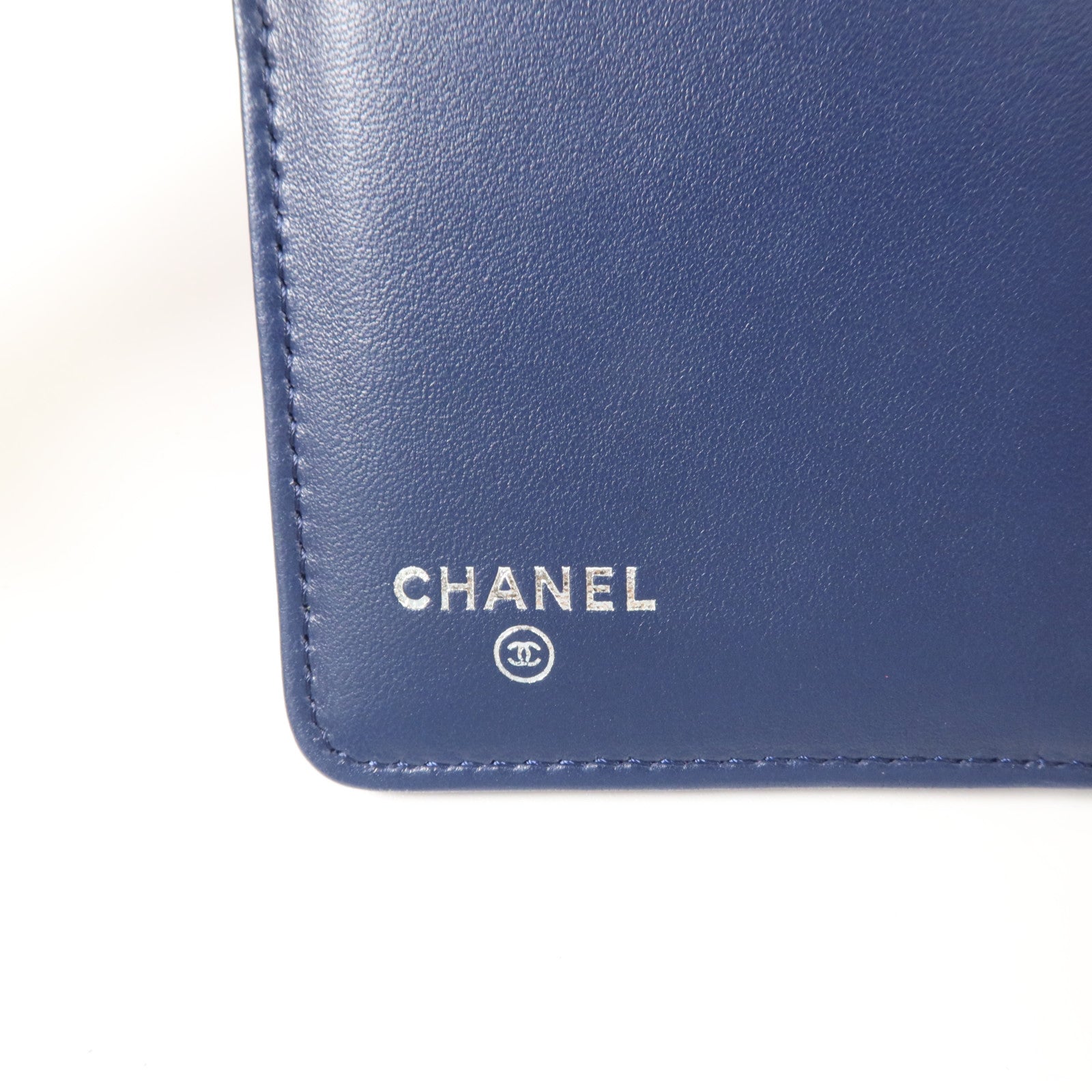 CHANEL 羊皮皮革Long Wallet銀扣長錢包