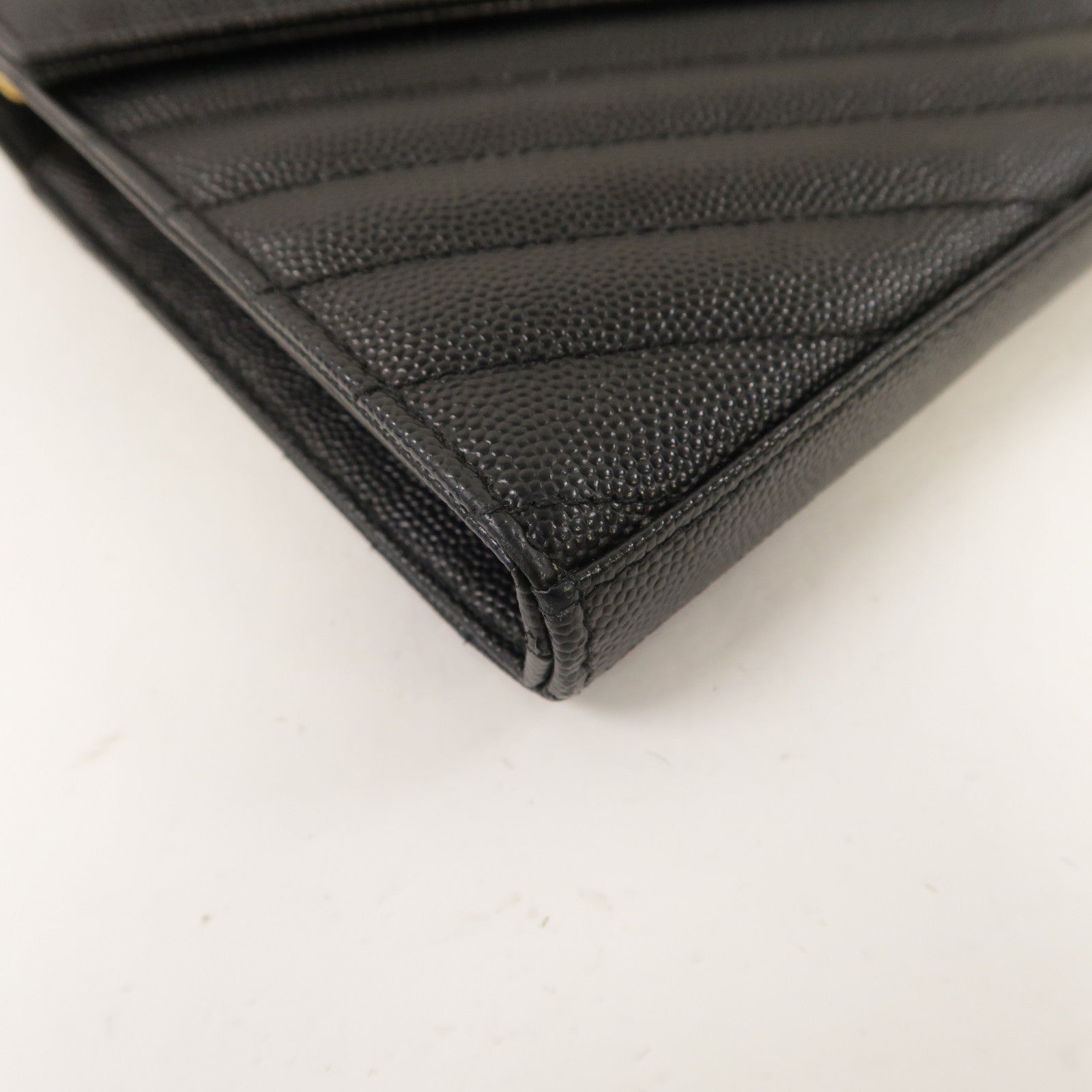 SAINT LAURENT 斜紋牛皮皮革Cassandre金扣鏈帶肩背袋黑色