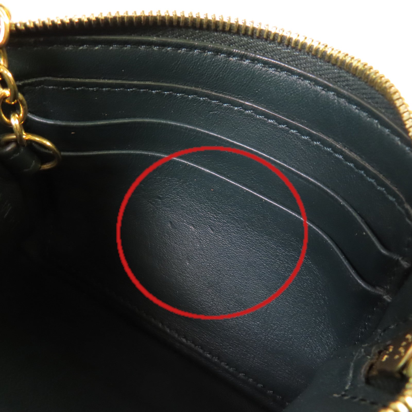 CELINE 牛皮皮革Card Case金扣卡片套黑色/綠色