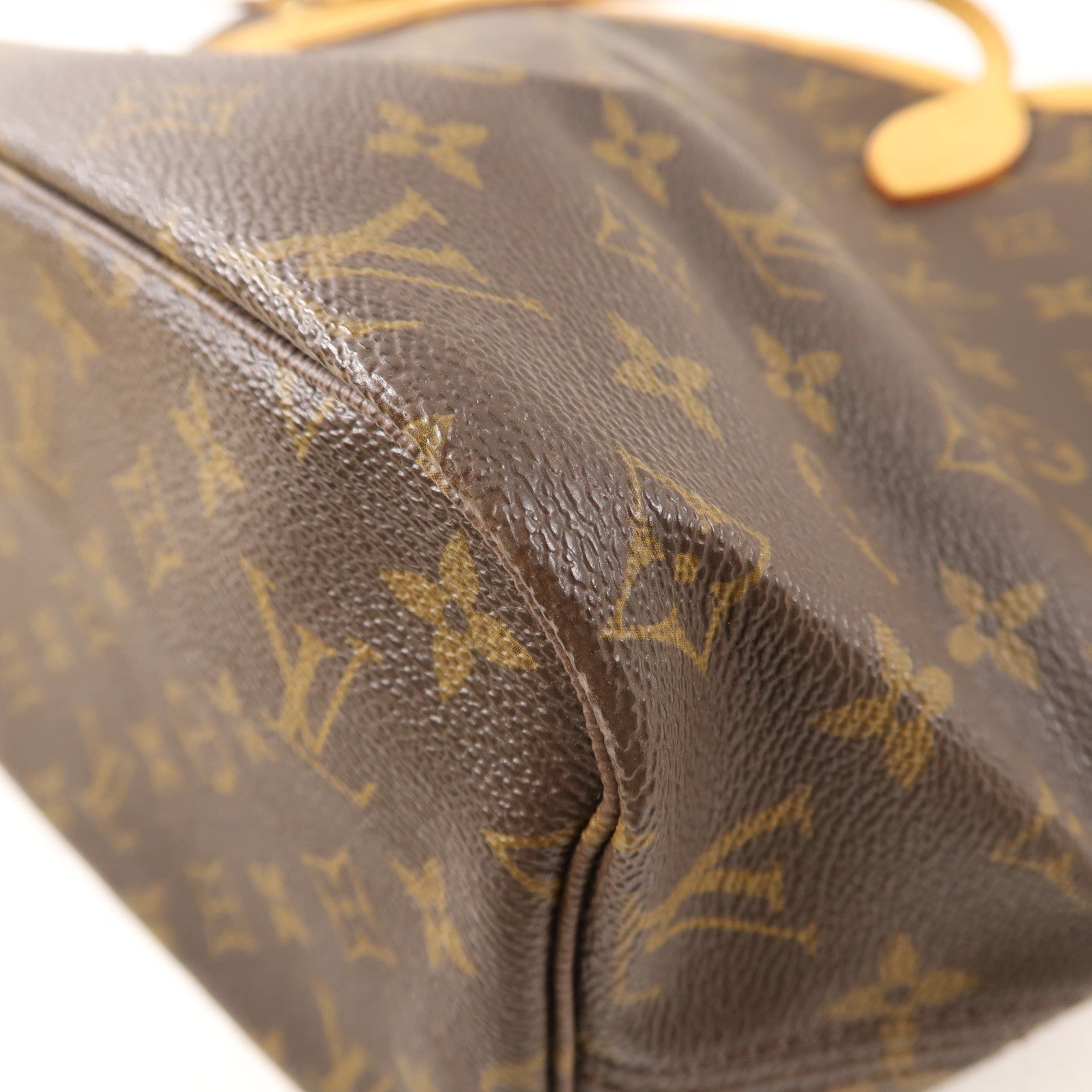 LOUIS VUITTON Monogram Neverfull MM金扣肩背袋棕色