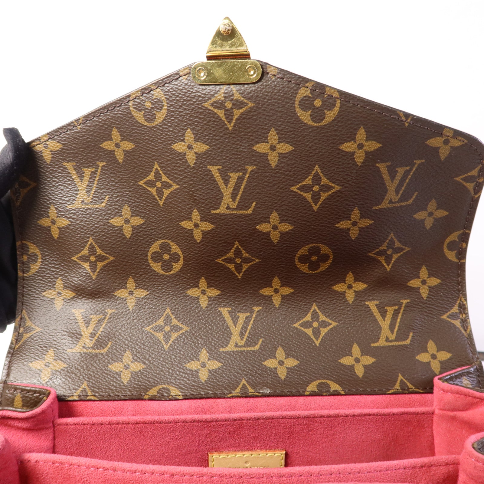 LOUIS VUITTON Monogram Patches Pochette Metis金扣手挽肩背兩用袋棕色