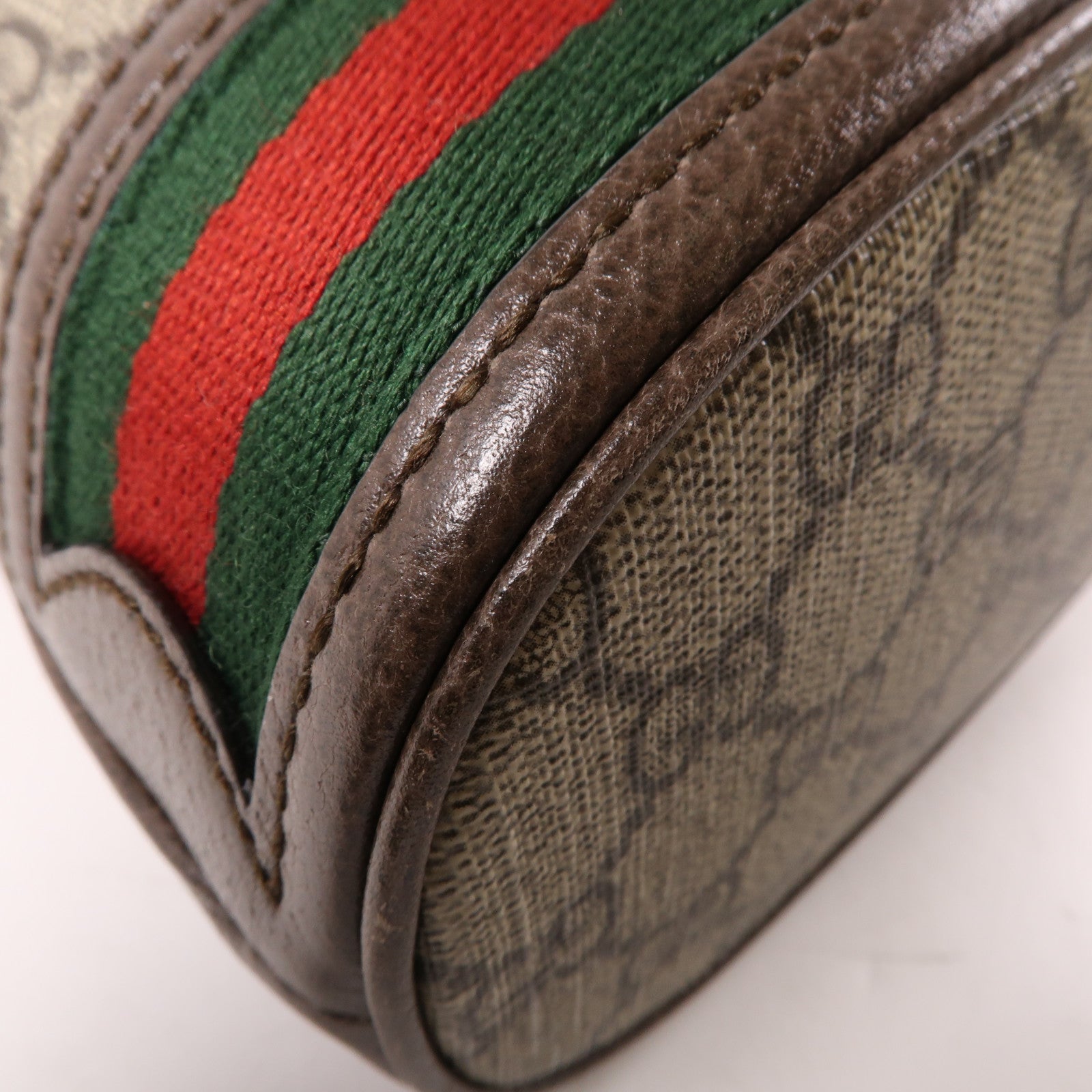 GUCCI 塗層帆布Ophidia Small Bucket Bag金扣手挽肩背兩用袋棕色
