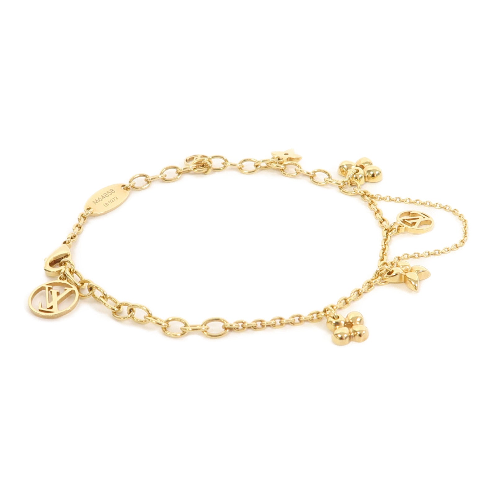 LOUIS VUITTON 金屬Blooming Supple Bracelet手鏈金色