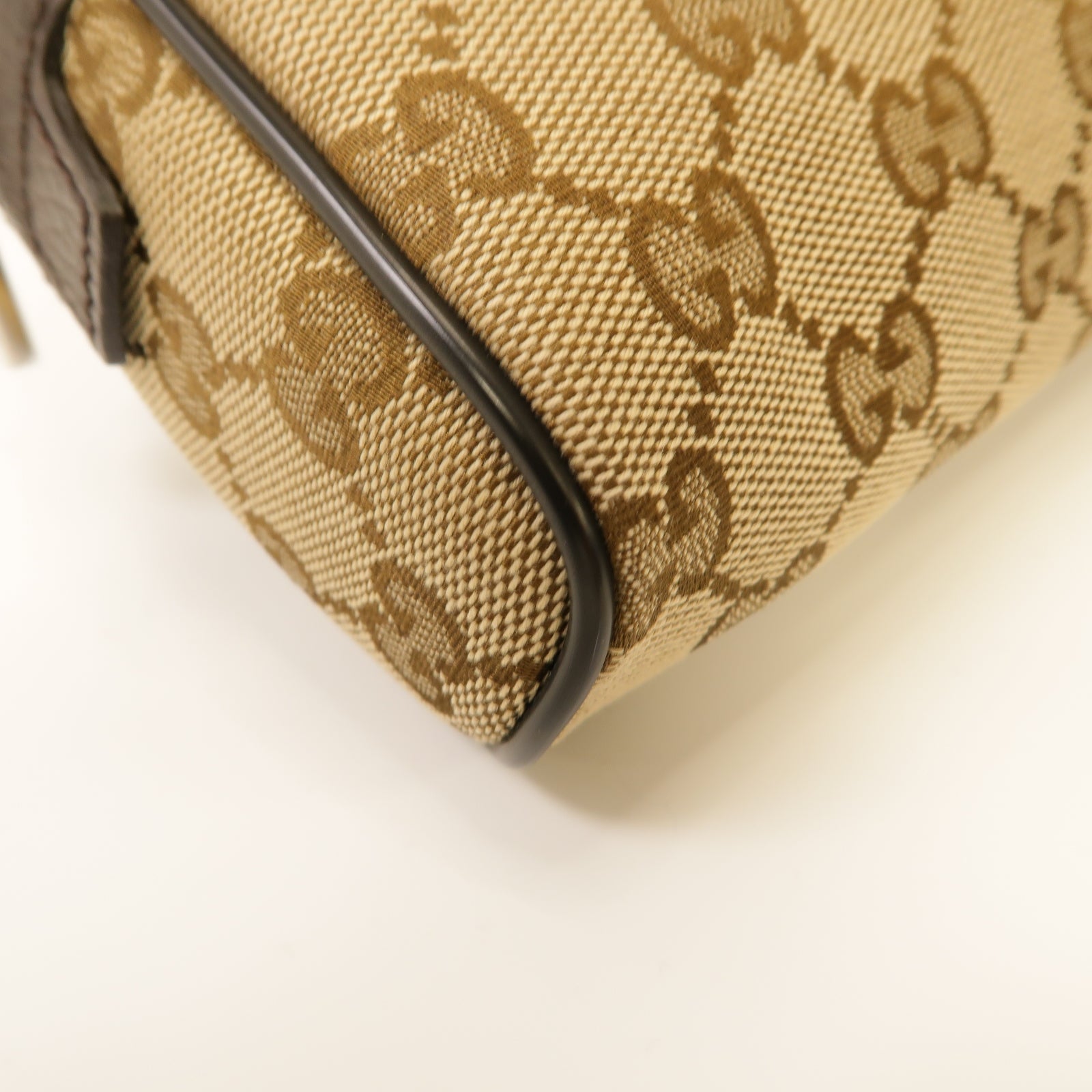 GUCCI 帆布Waist Bag銀扣腰包棕色