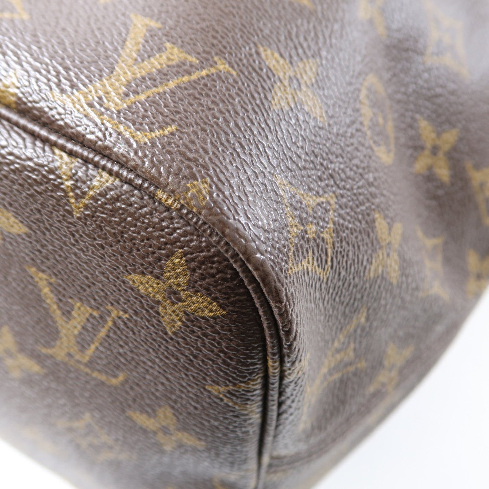 LOUIS VUITTON Monogram Neverfull MM金扣肩背袋啡色