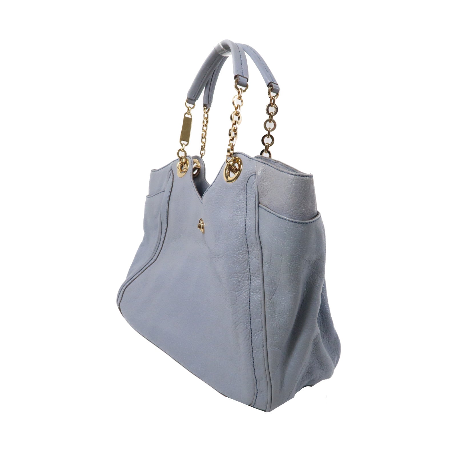 Salvatore Ferragamo 牛皮皮革Chain Shoulder Bag金扣肩背袋藍色