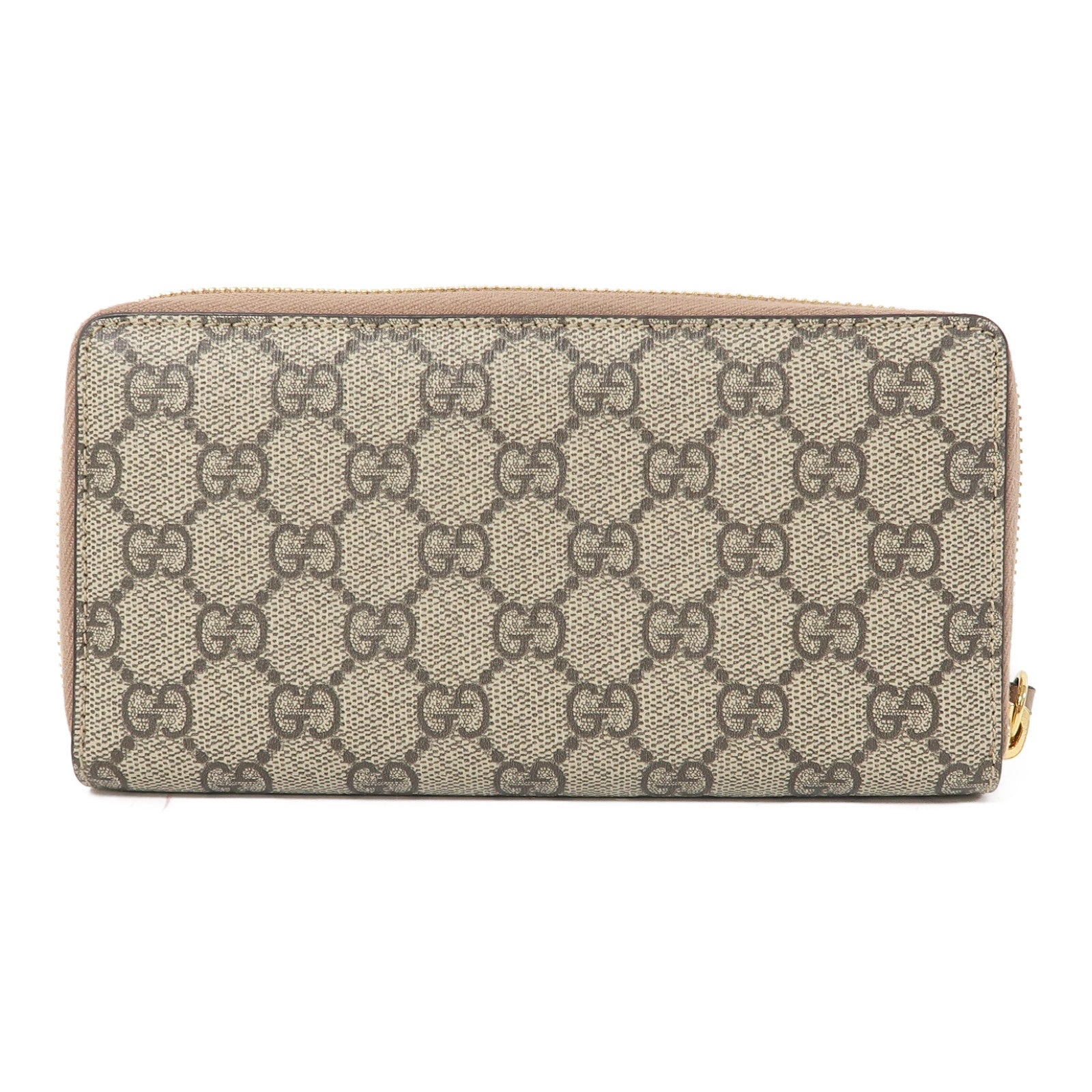 GUCCI 牛皮皮革Long Wallet金扣長錢包啡色/裸色