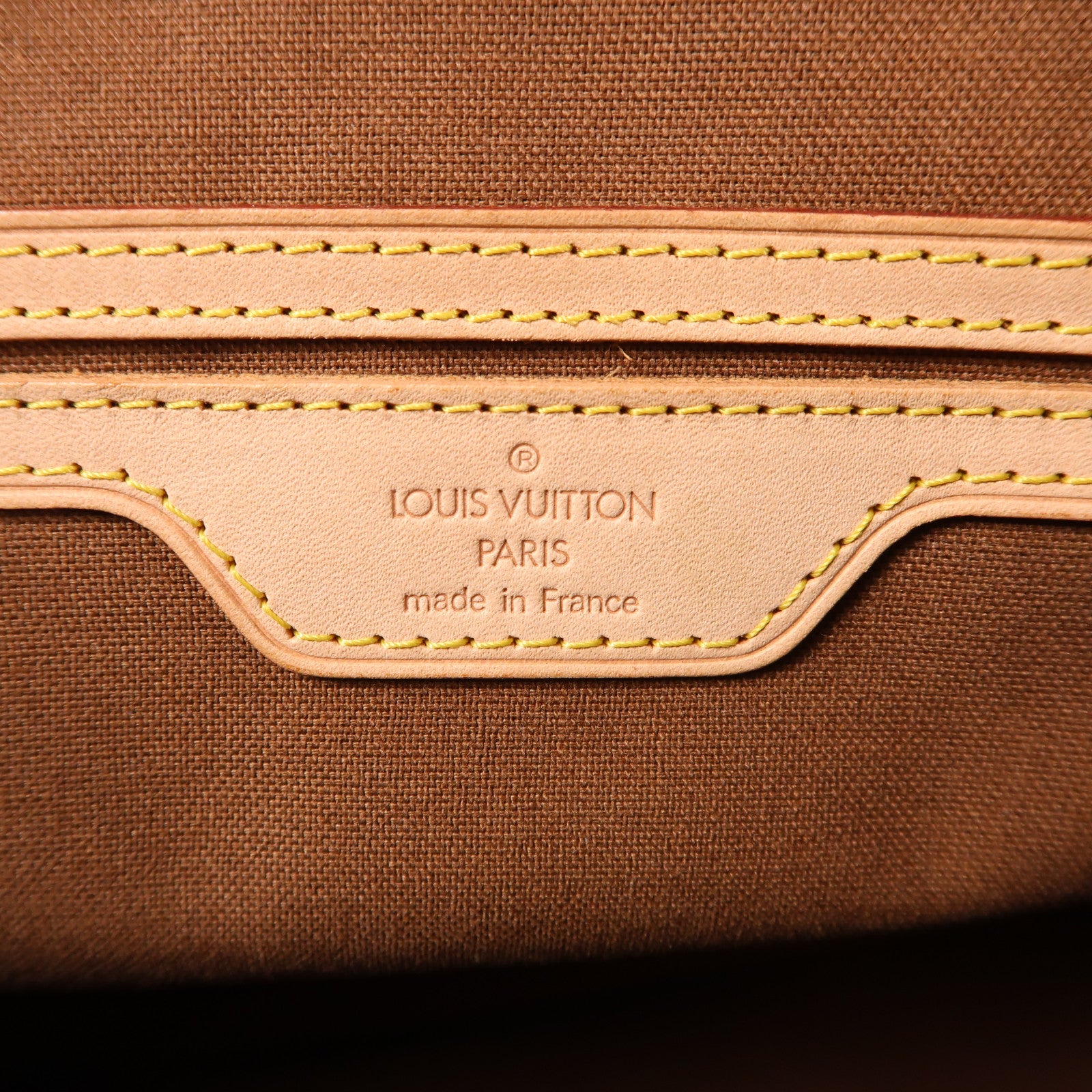 LOUIS VUITTON Monogram Cabas Mezzo金扣肩背袋棕色