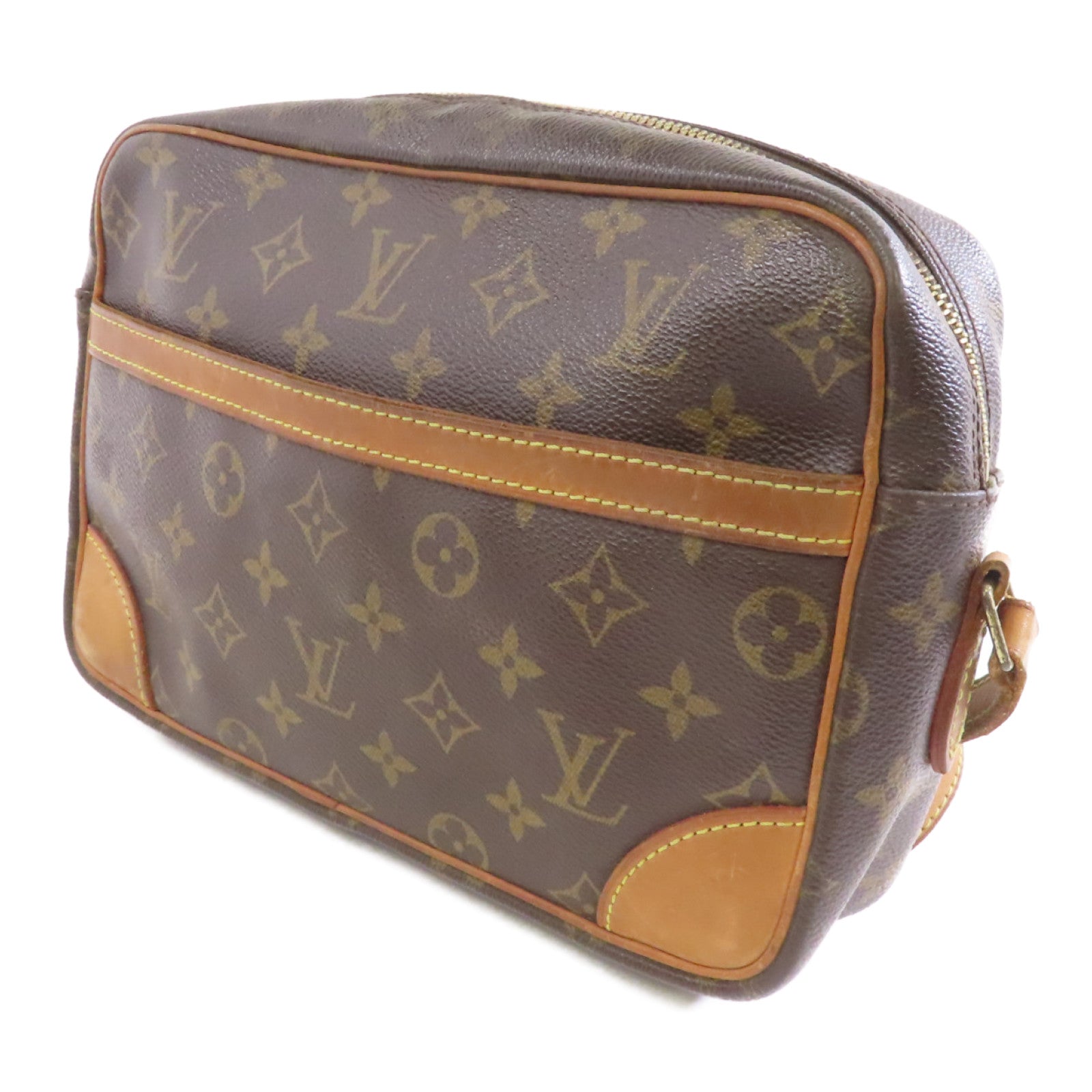 LOUIS VUITTON Monogram Trocadero 27金扣肩背袋棕色