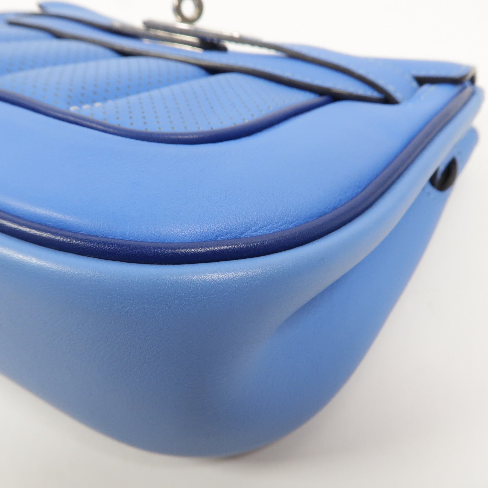 HERMES Swift皮革Berline Mini肩背袋Bleu Saphir
