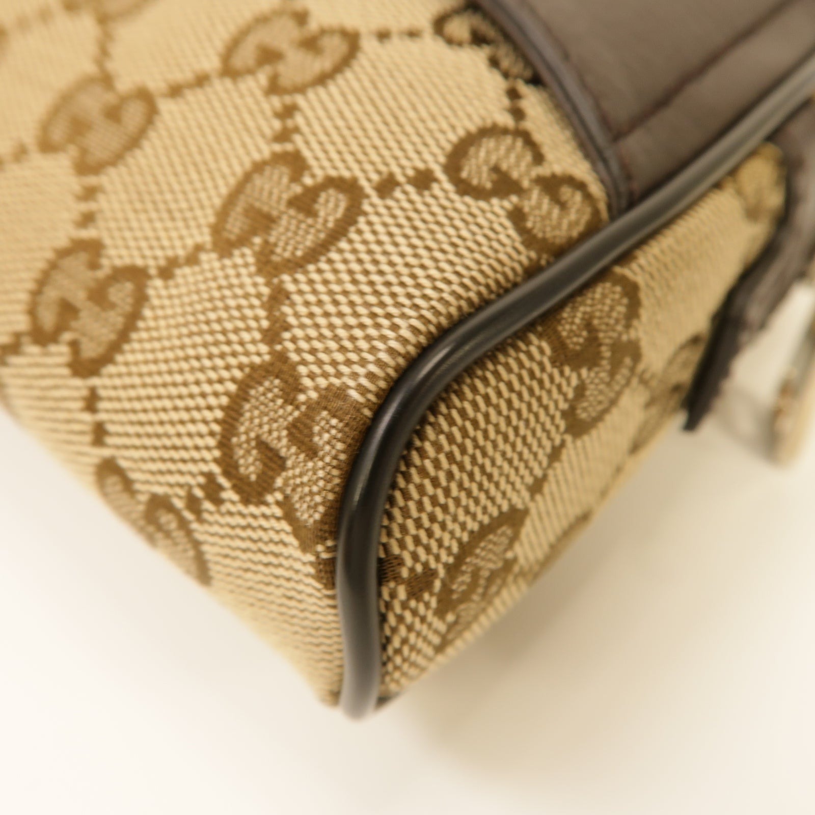 GUCCI 帆布Waist Bag銀扣腰包棕色
