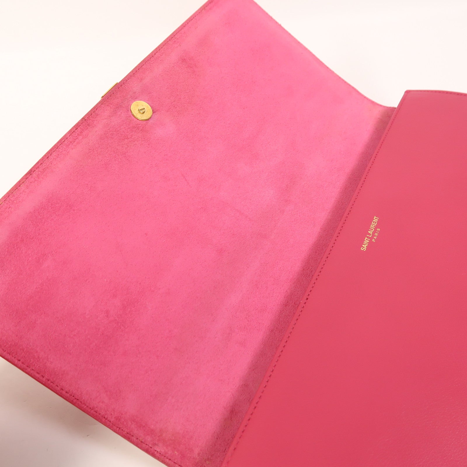 SAINT LAURENT 牛皮皮革Y Line Clutch Bag金扣手拿包