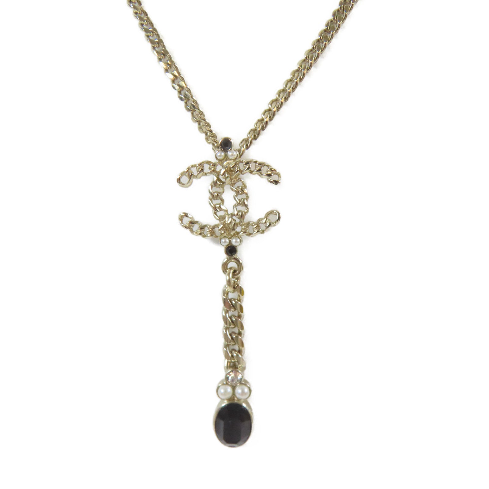 CHANEL 【激減優惠】金屬Necklace項鍊金色#60cm