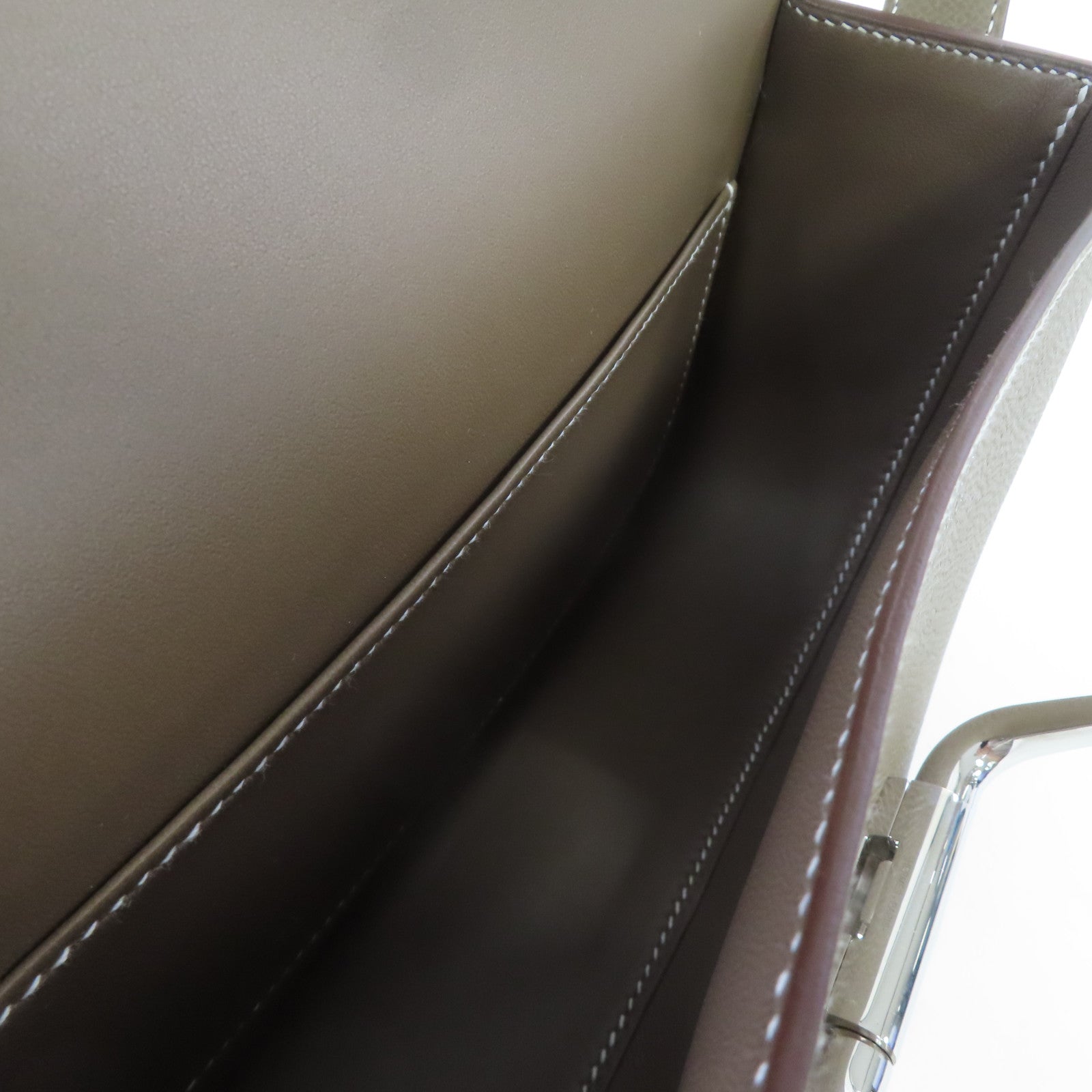 HERMES Epsom皮革Della Cavalleria Elan Shoulder Bag銀扣肩背袋大象灰色