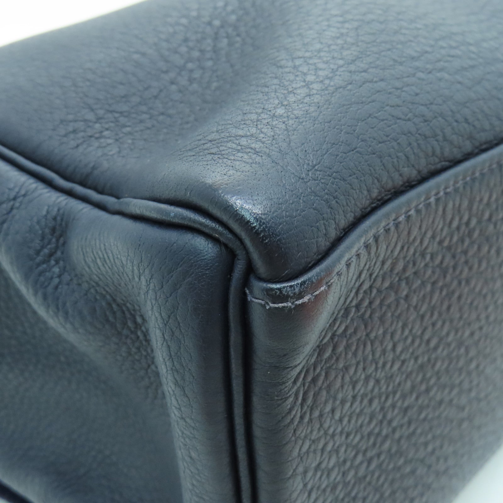 HERMES Clemence Leather Kelly Ado GM Gold Buckle Backpack Dark Indigo