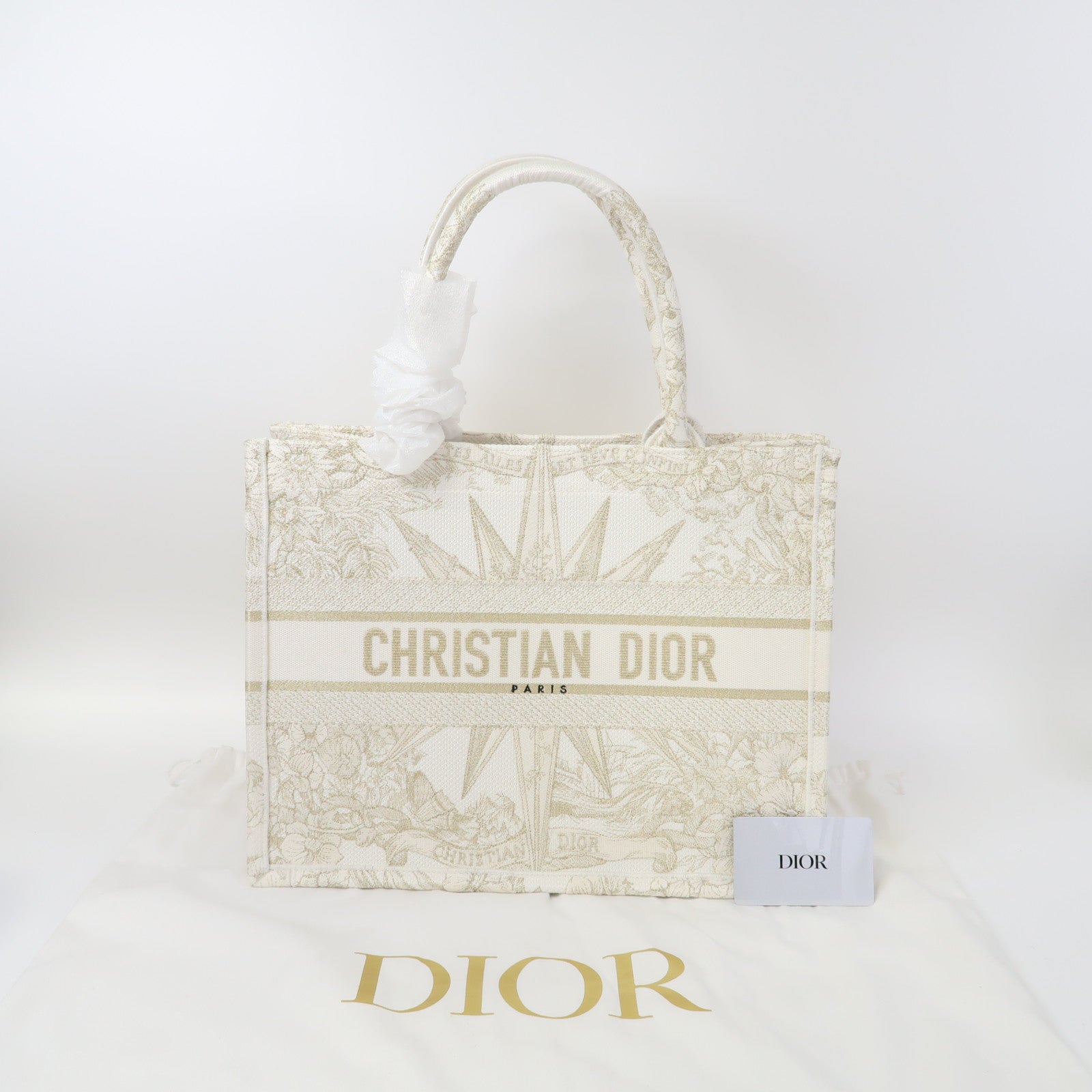 Dior 帆布Medium Reve d'Infini Book Tote Bag手挽袋白色