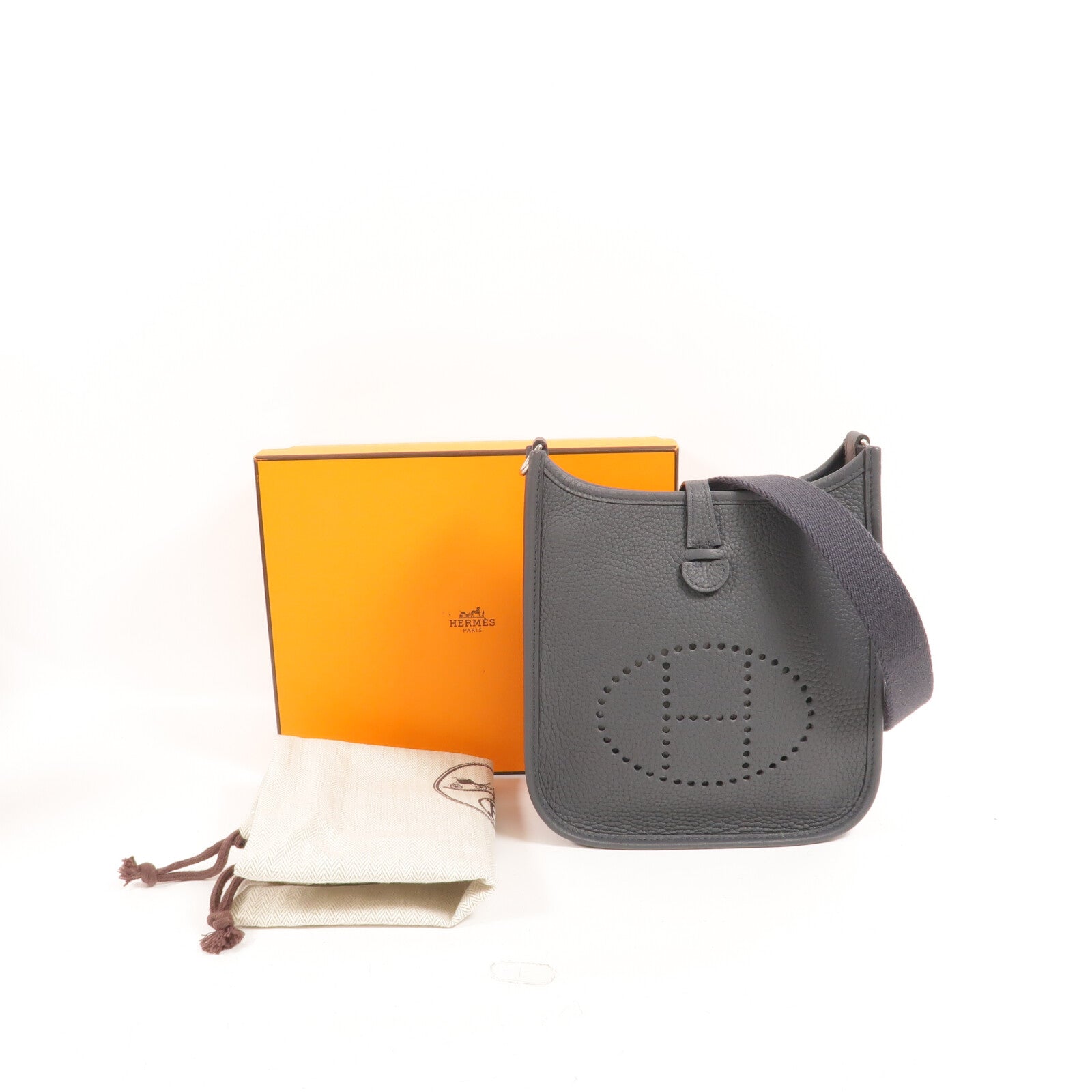 HERMES Clemence皮革Evelyne TPM肩背袋Ardoise
