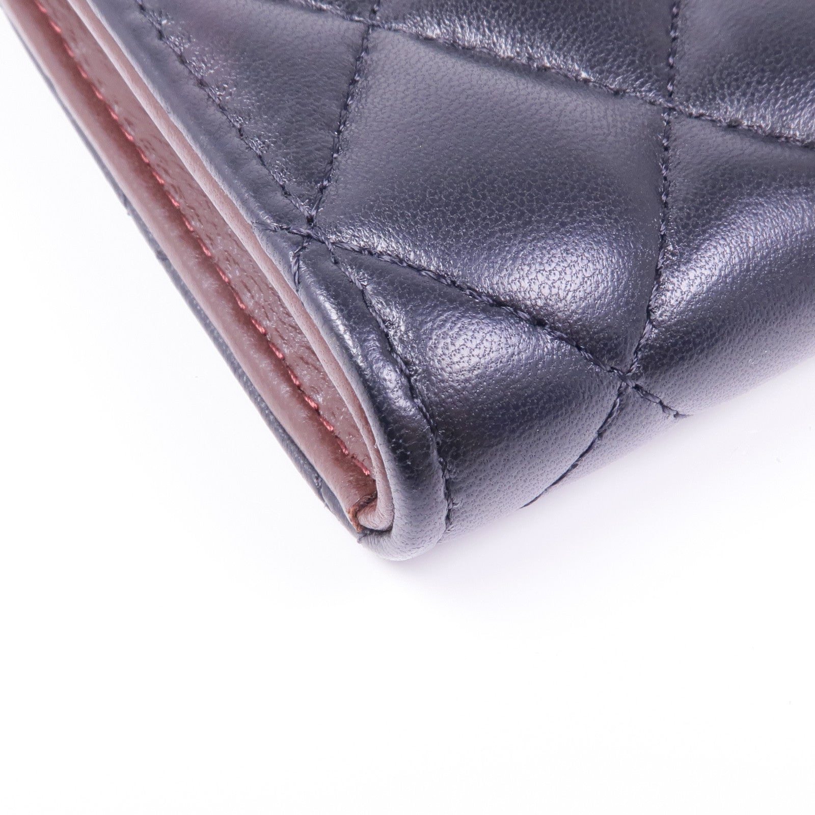 CHANEL 羊皮皮革Wallet銀扣長錢包