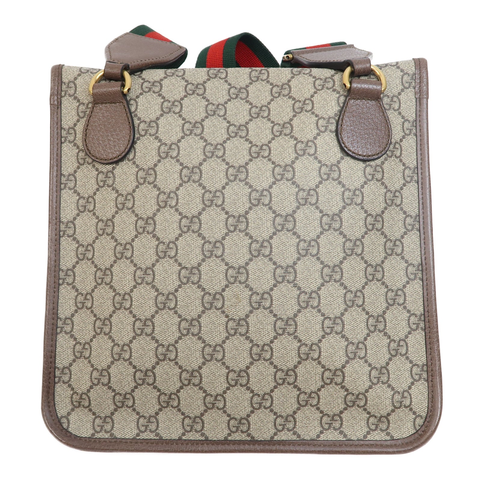 GUCCI 【激減優惠】塗層帆布Rajah金扣肩背袋啡色
