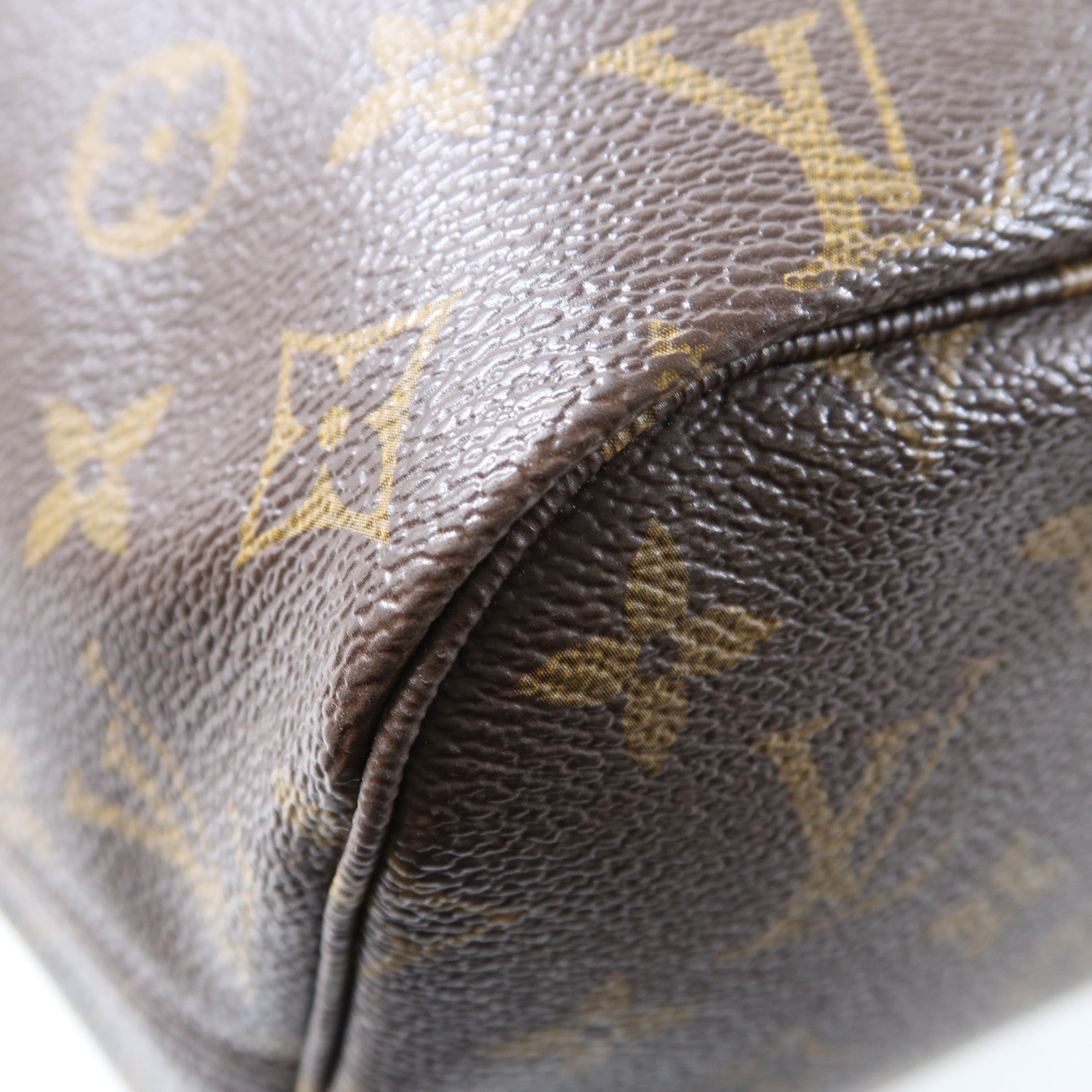 LOUIS VUITTON Monogram Neverfull MM金扣肩背袋啡色