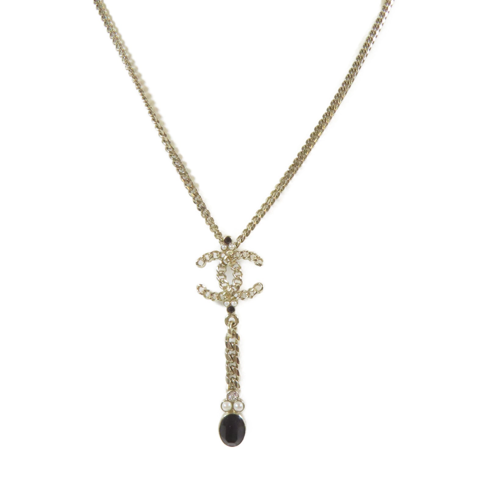 CHANEL 【激減優惠】金屬Necklace項鍊金色#60cm