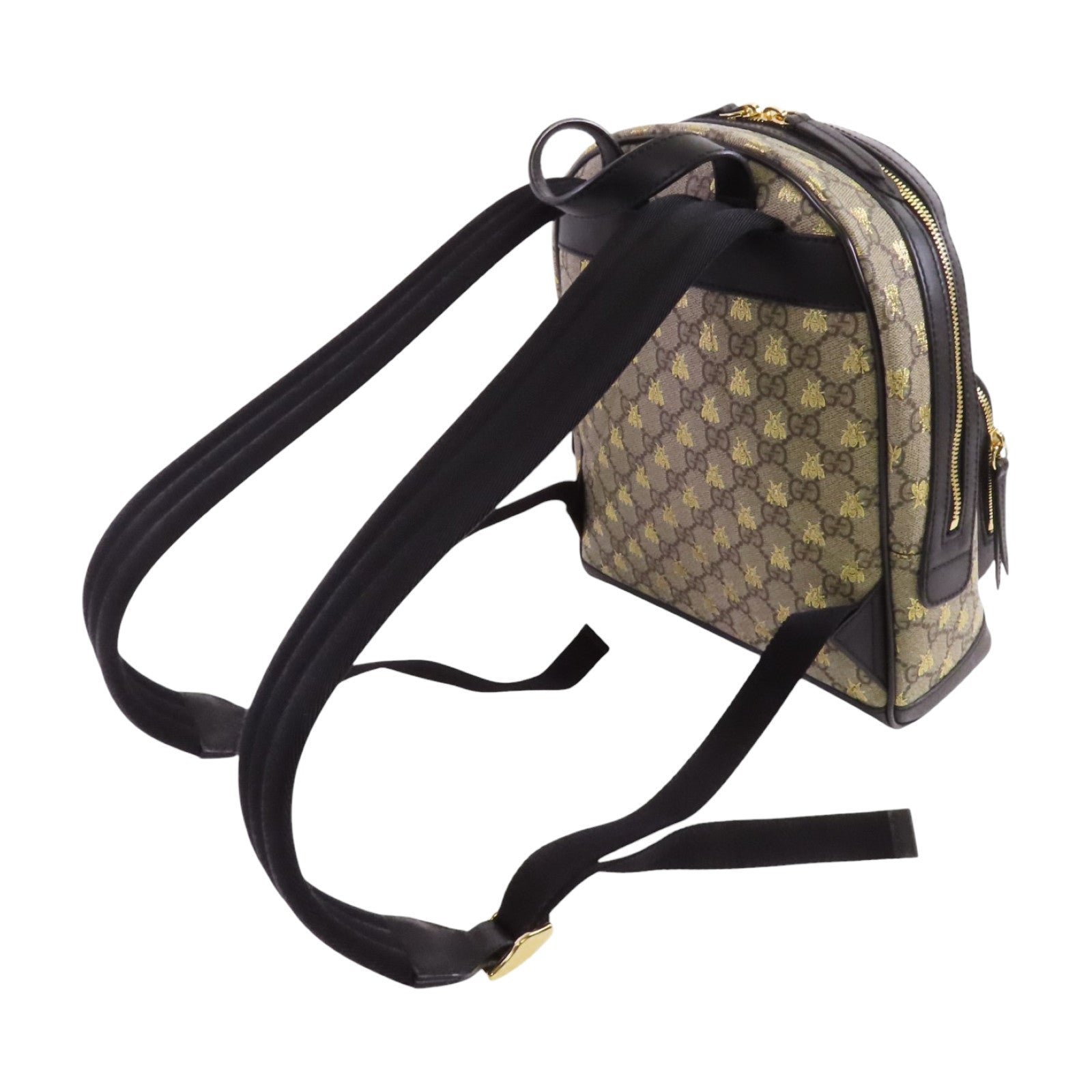 GUCCI 【激減優惠】塗層帆布GG Supreme Backpack金扣背包