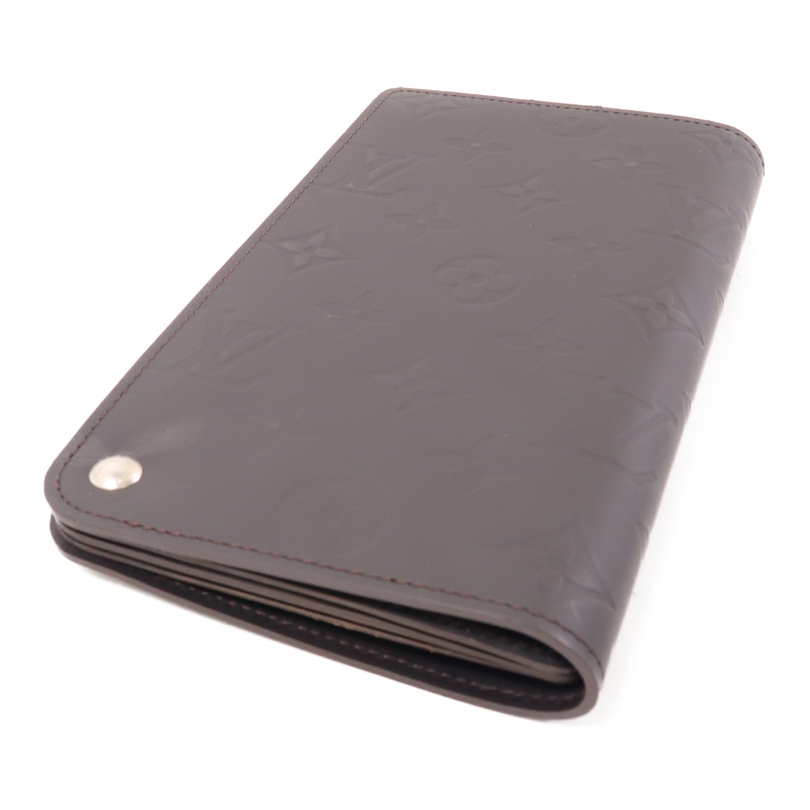 LOUIS VUITTON Monogram Glace Hoist Long Wallet銀扣長錢包棕色