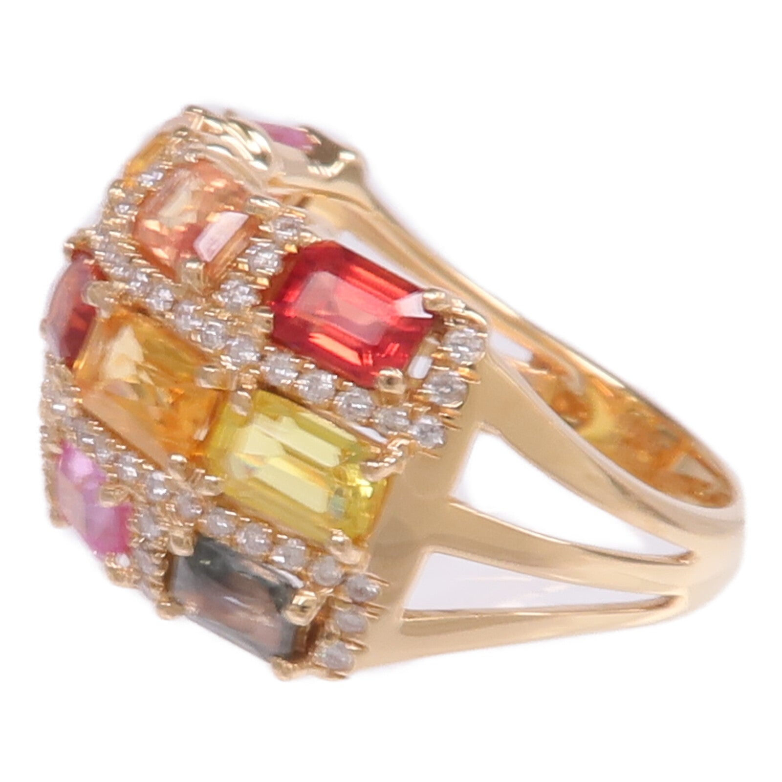 JEWELRY 18K黃金Sapphire Diamond Ring彩色藍寶石/鑽石戒指US#6.25