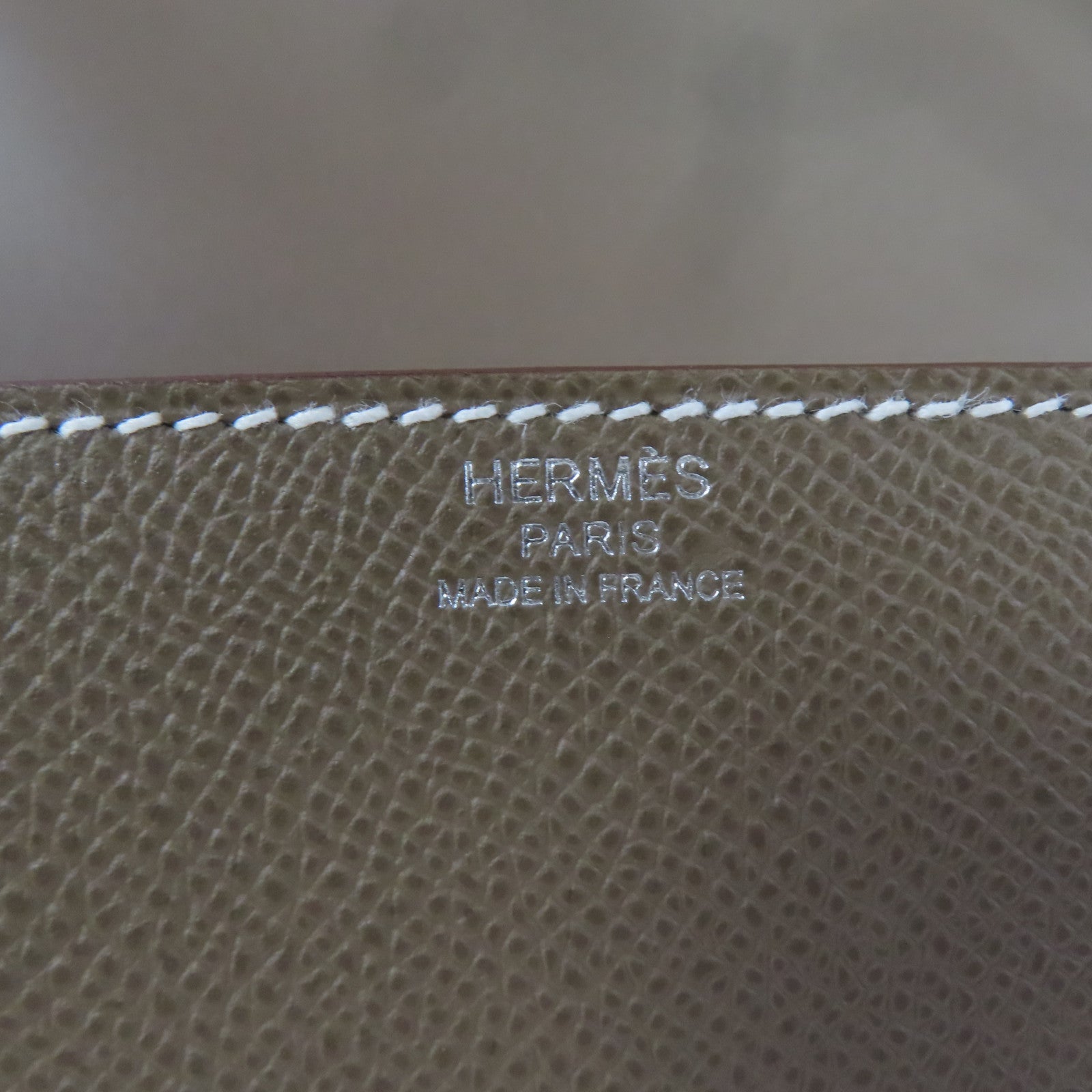 HERMES Epsom皮革Della Cavalleria Elan Shoulder Bag銀扣肩背袋大象灰色