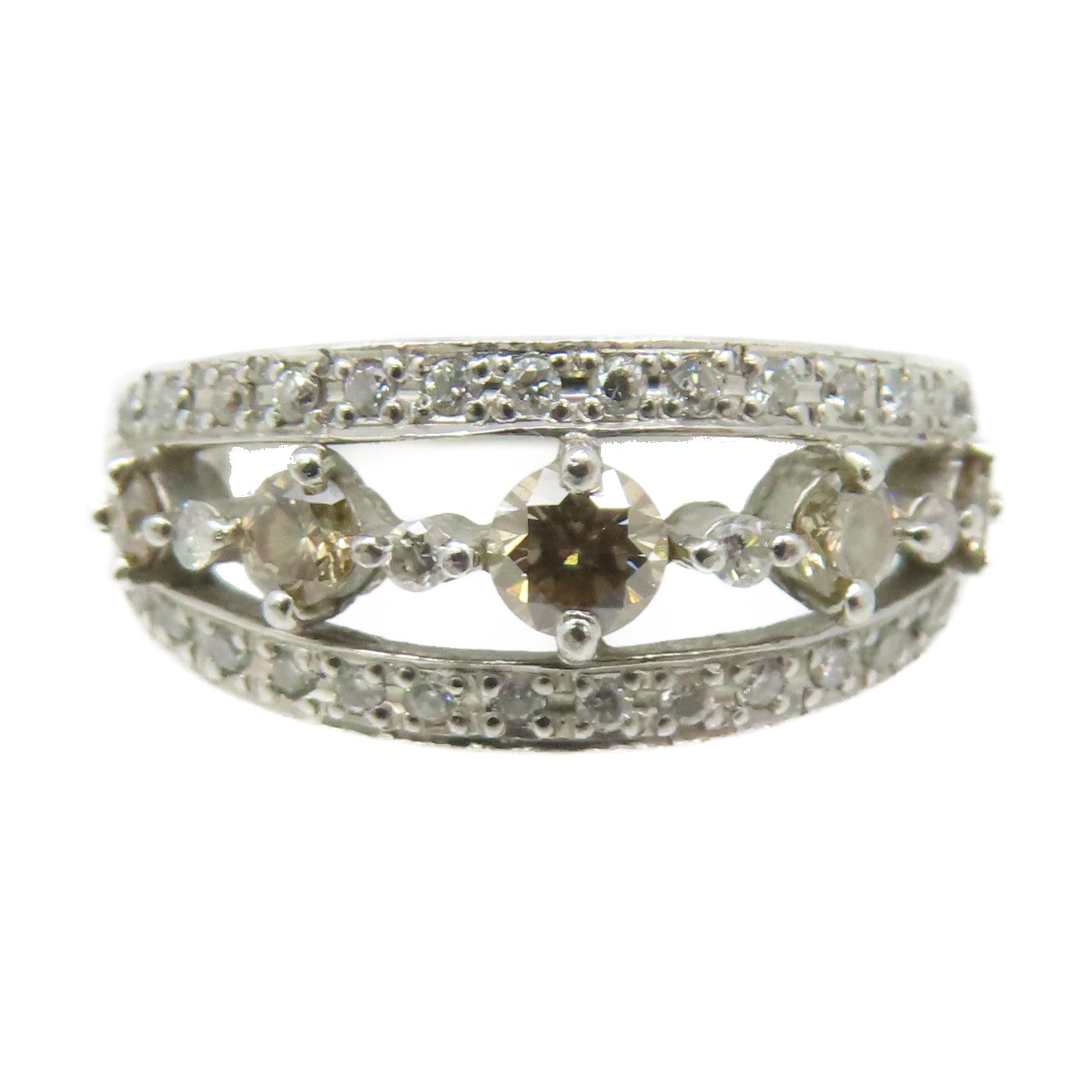JEWELRY 【激減優惠】PT900鉑金/0.32ct/0.19鑽石Diamond Ring戒指US#5.5