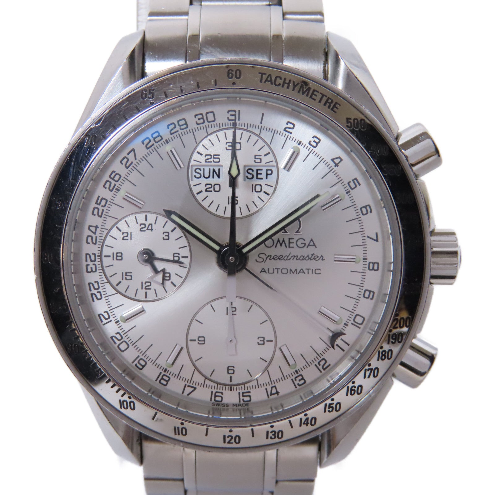 OMEGA Speedmaster Day Date不鏽鋼手錶自動機芯銀色