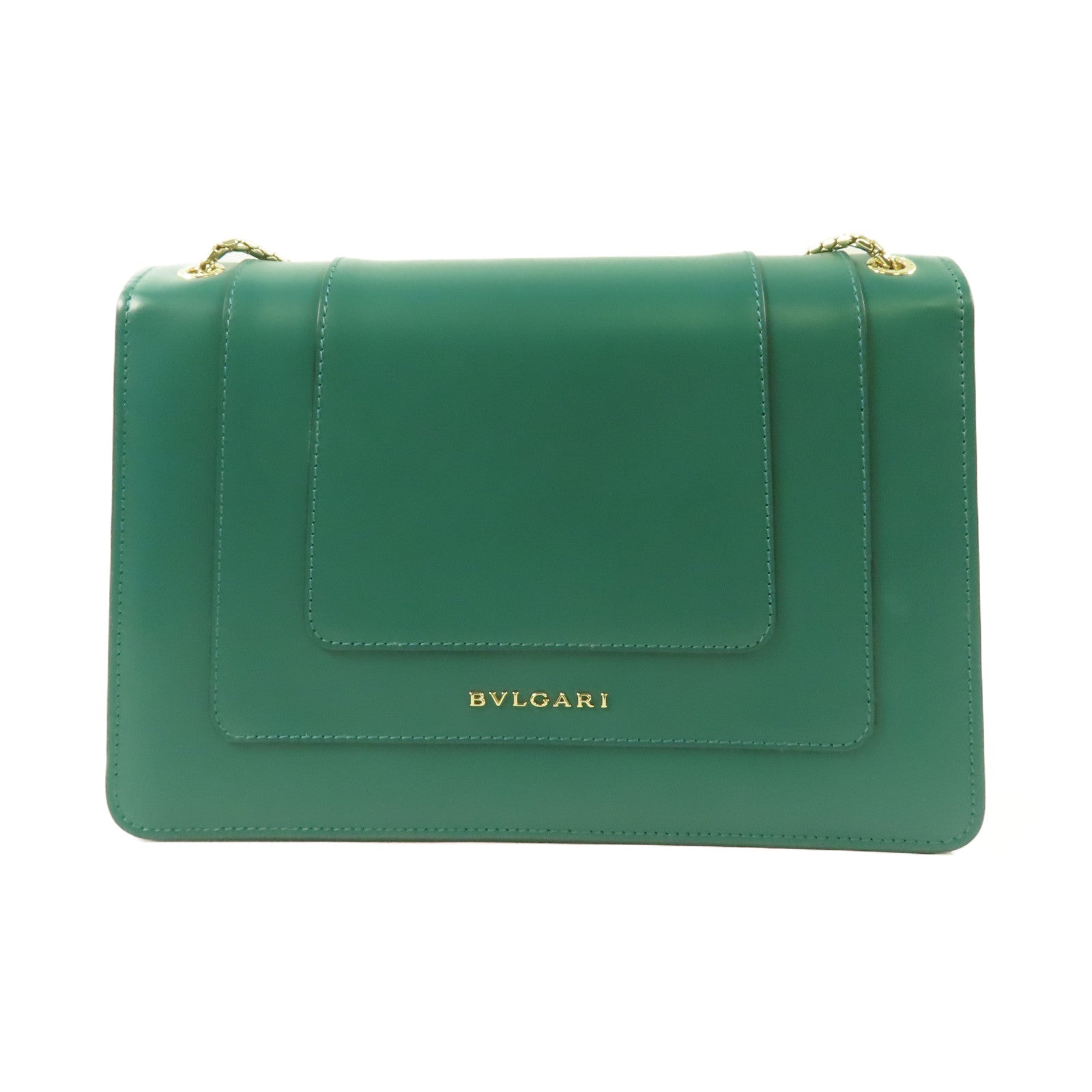 BVLGARI 牛皮皮革Chain Shoulder金扣鏈帶肩背袋