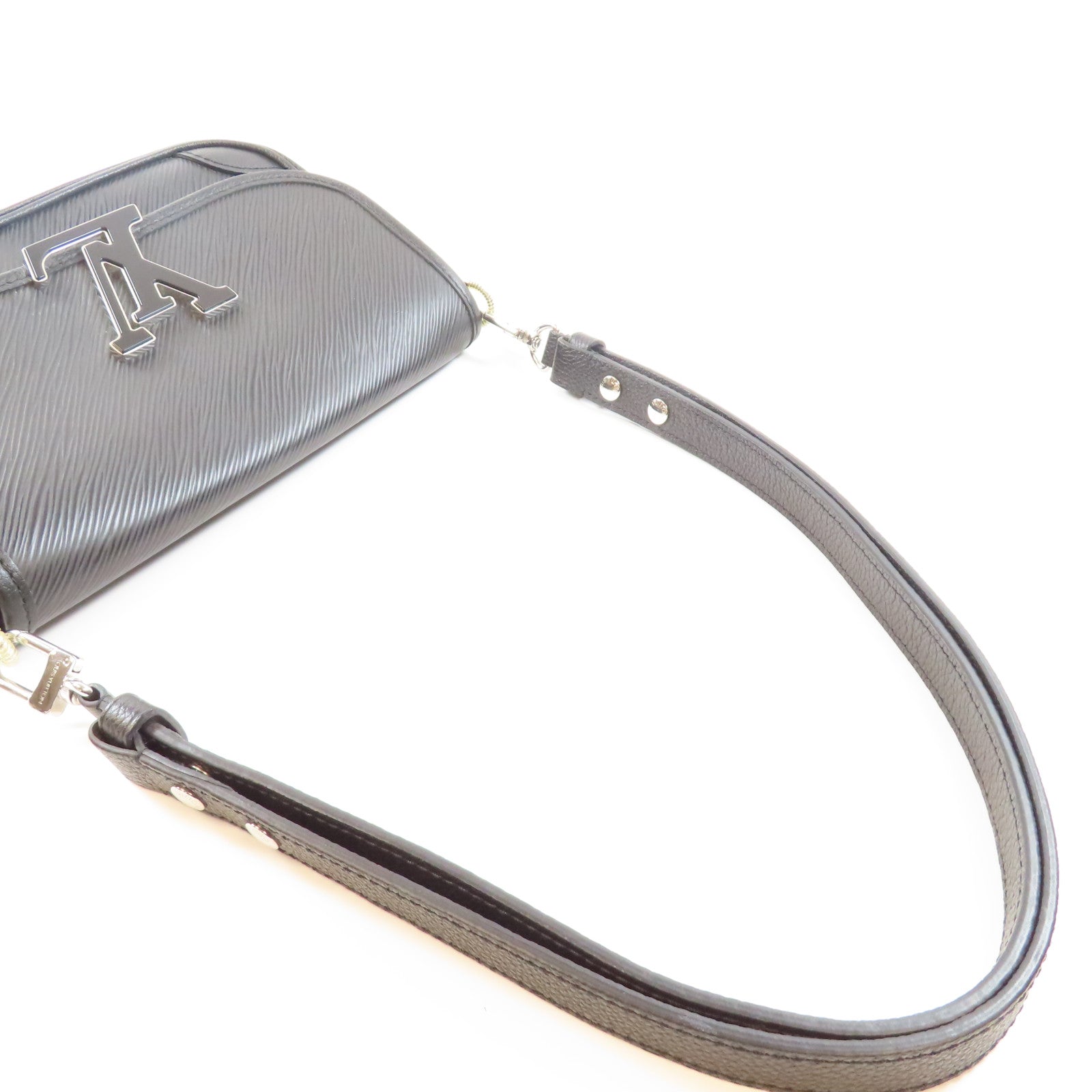 LOUIS VUITTON Epi Buci銀扣肩背袋黑色