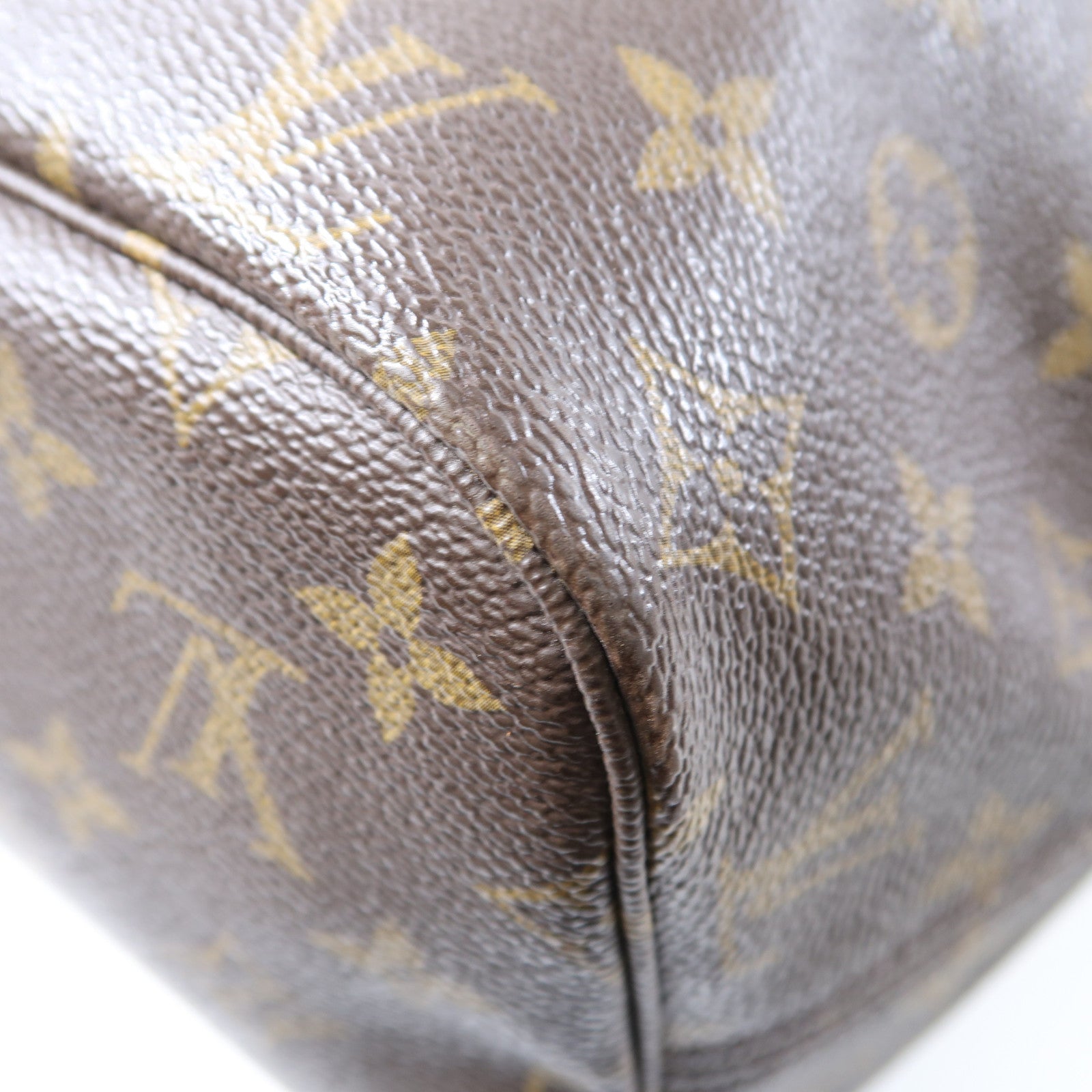 LOUIS VUITTON Monogram Neverfull MM金扣肩背袋啡色