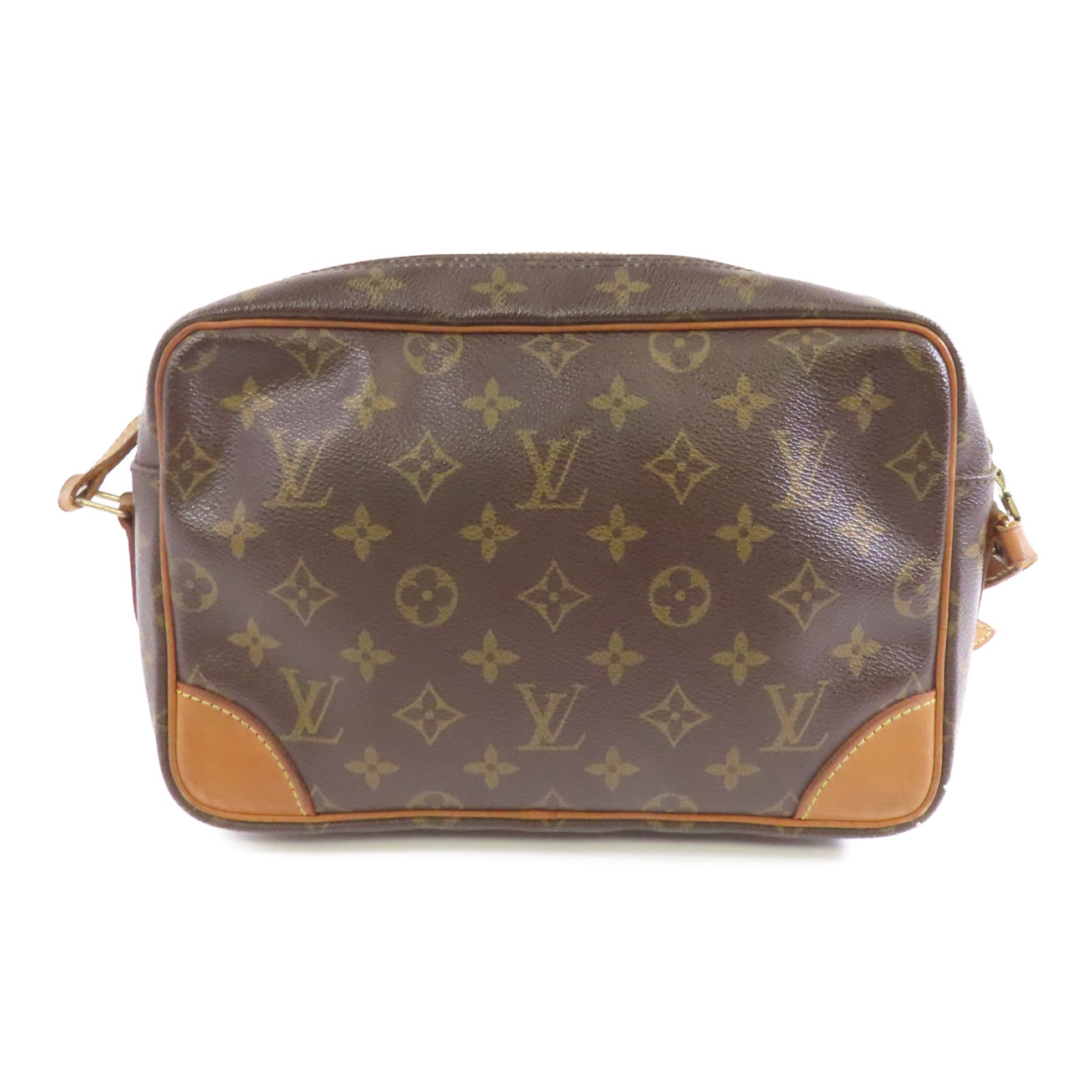 LOUIS VUITTON Monogram Trocadero 27金扣肩背袋棕色