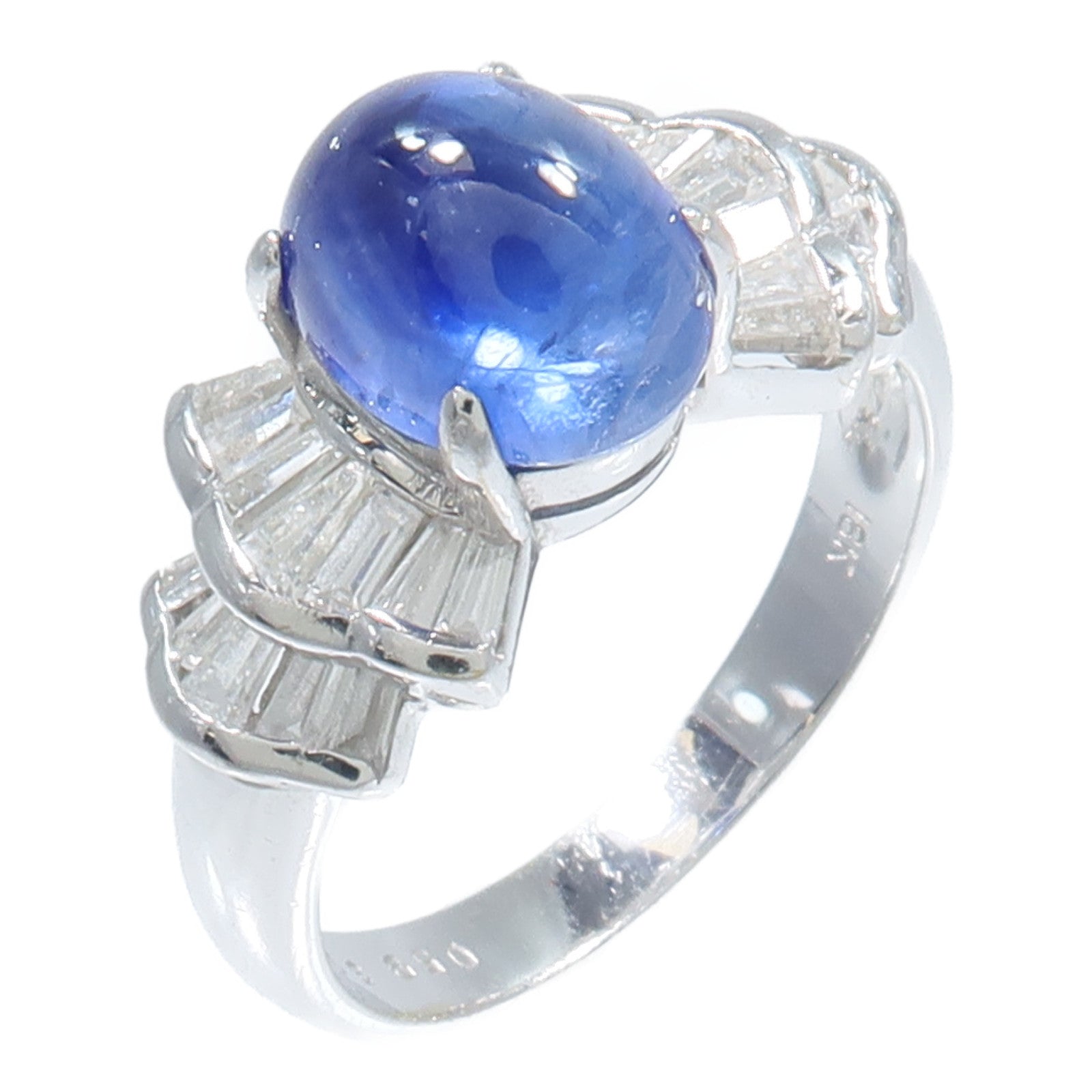 JEWELRY 18K白金Sapphire Diamond Ring藍寶石/鑽石戒指